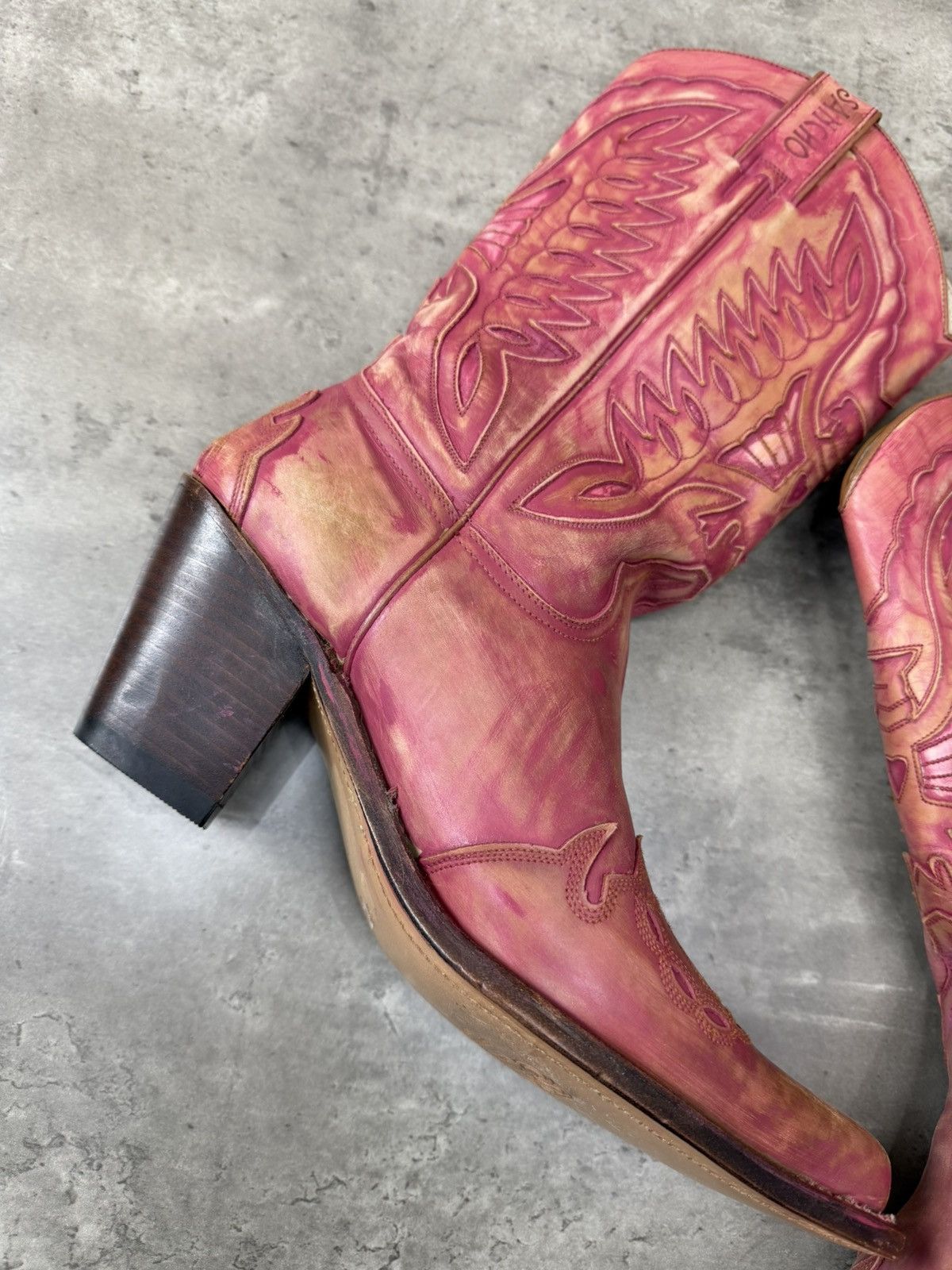 Sancho Boots Sancho Boots Custom Dyed Pink Western Cowboy Boots EU 41 Size US 11 / IT 41 - 10 Thumbnail