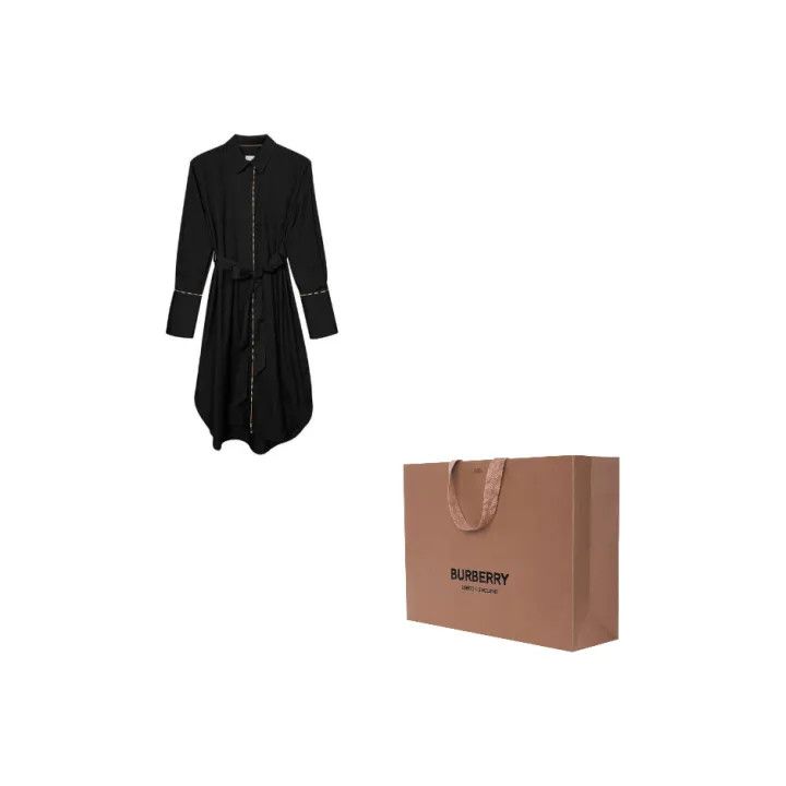 Burberry Burberry Black Striped Long Sleeve Dress 0079 Size M / US 6-8 / IT 42-44 - 1 Thumbnail