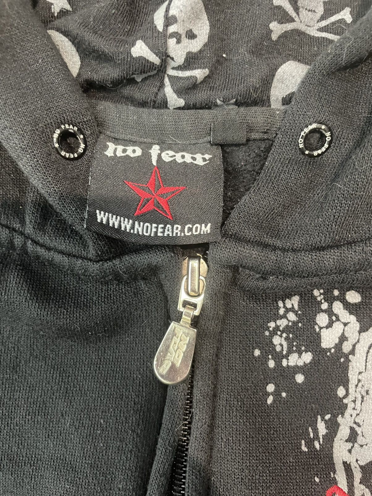 No Fear No Fear Zip Hoodie Skull Y2K Archive (XS / S Womens Fit) Size US XS / EU 42 / 0 - 4 Thumbnail