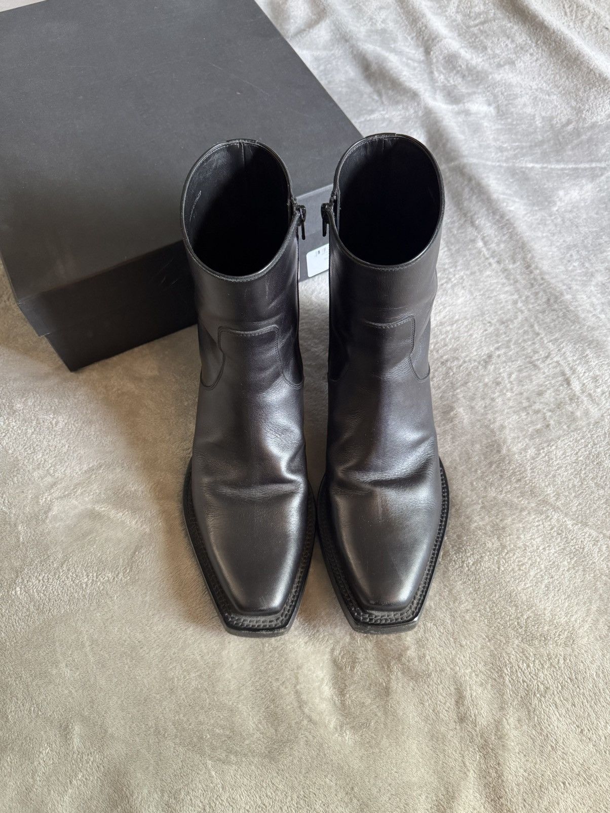 Vetements Black Leather Texan Boots Size US 12 / EU 45 - 2 Thumbnail