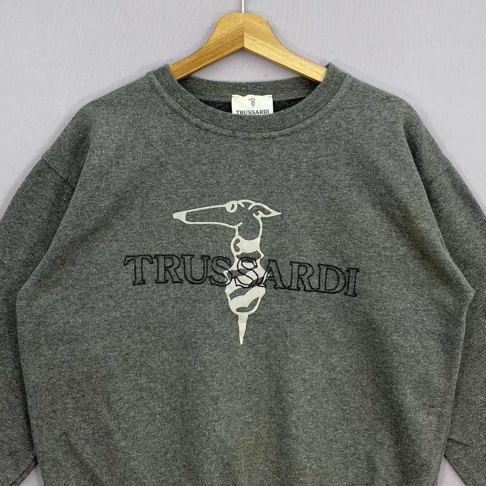 Trussardi Vintage 90s Trussardi Italian Pullover Retro Sweatshirt Size US M / EU 48-50 / 2 - 2 Thumbnail