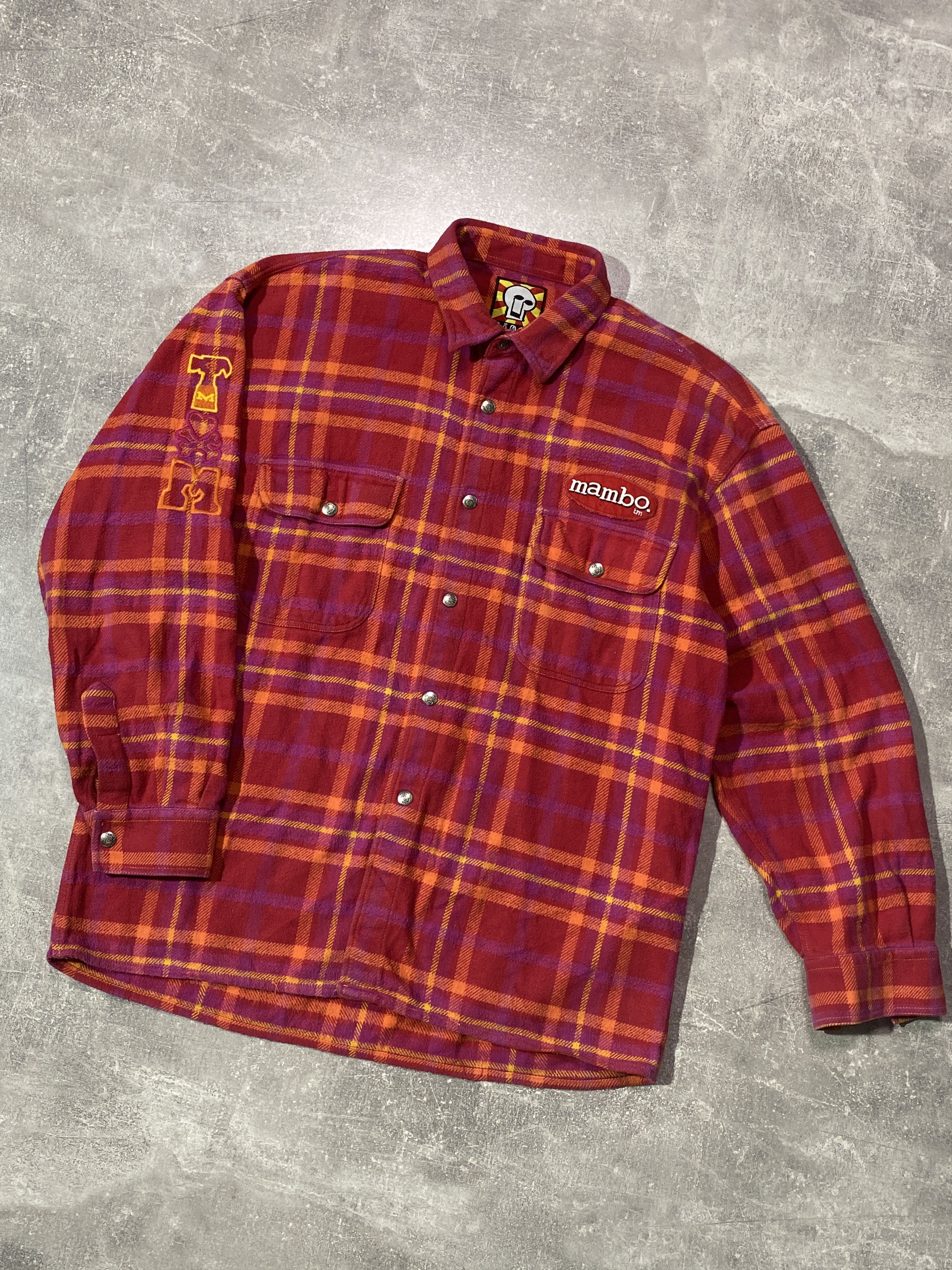 Mambo Vintage 90s MAMBO Cotton Platted Flannel Shirt Size US M / EU 48-50 / 2 - 1 Thumbnail