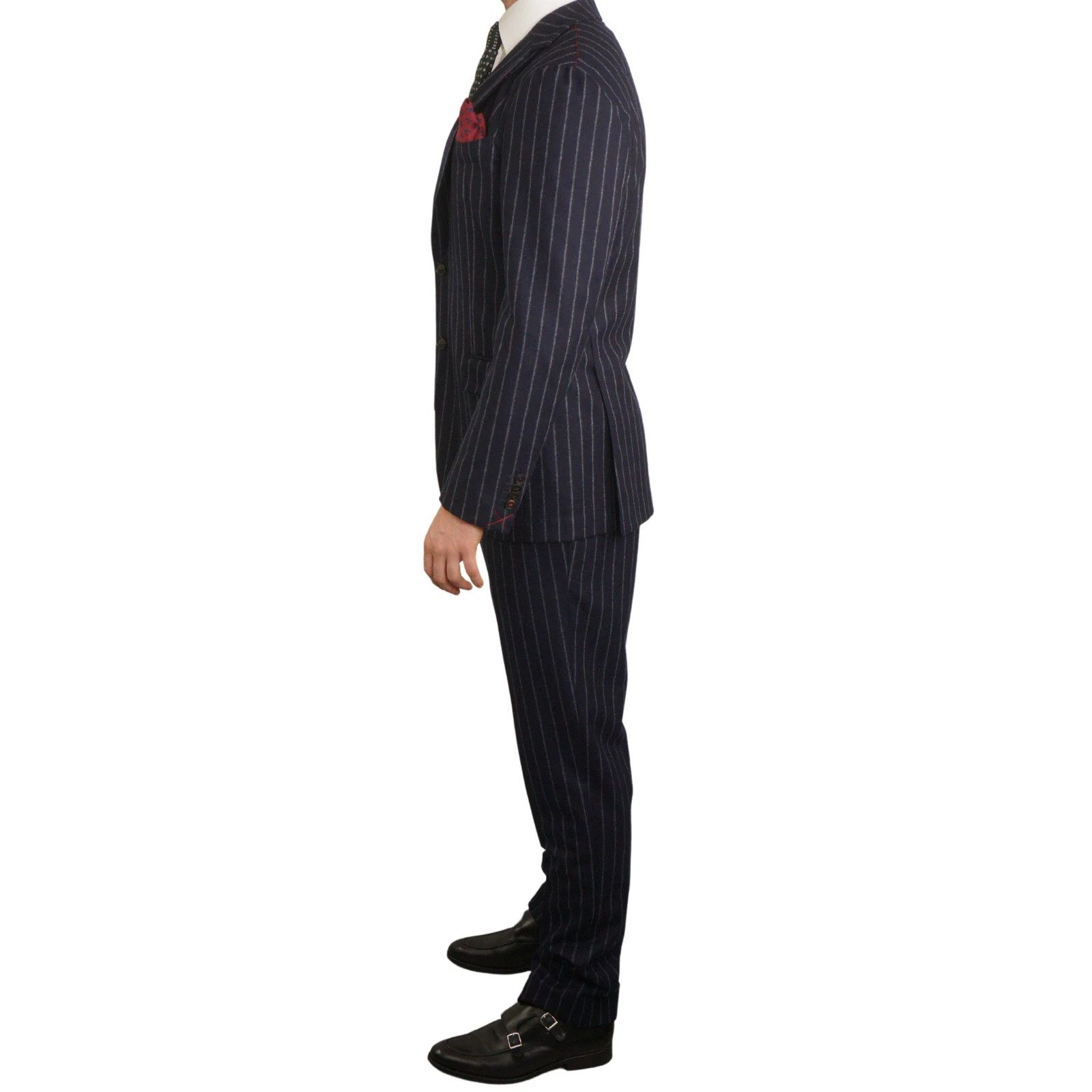 Suitsupply Men Suitsupply Suit Navy Blue Pinstripe Vitale Barberis US40 Size 40R - 4 Thumbnail