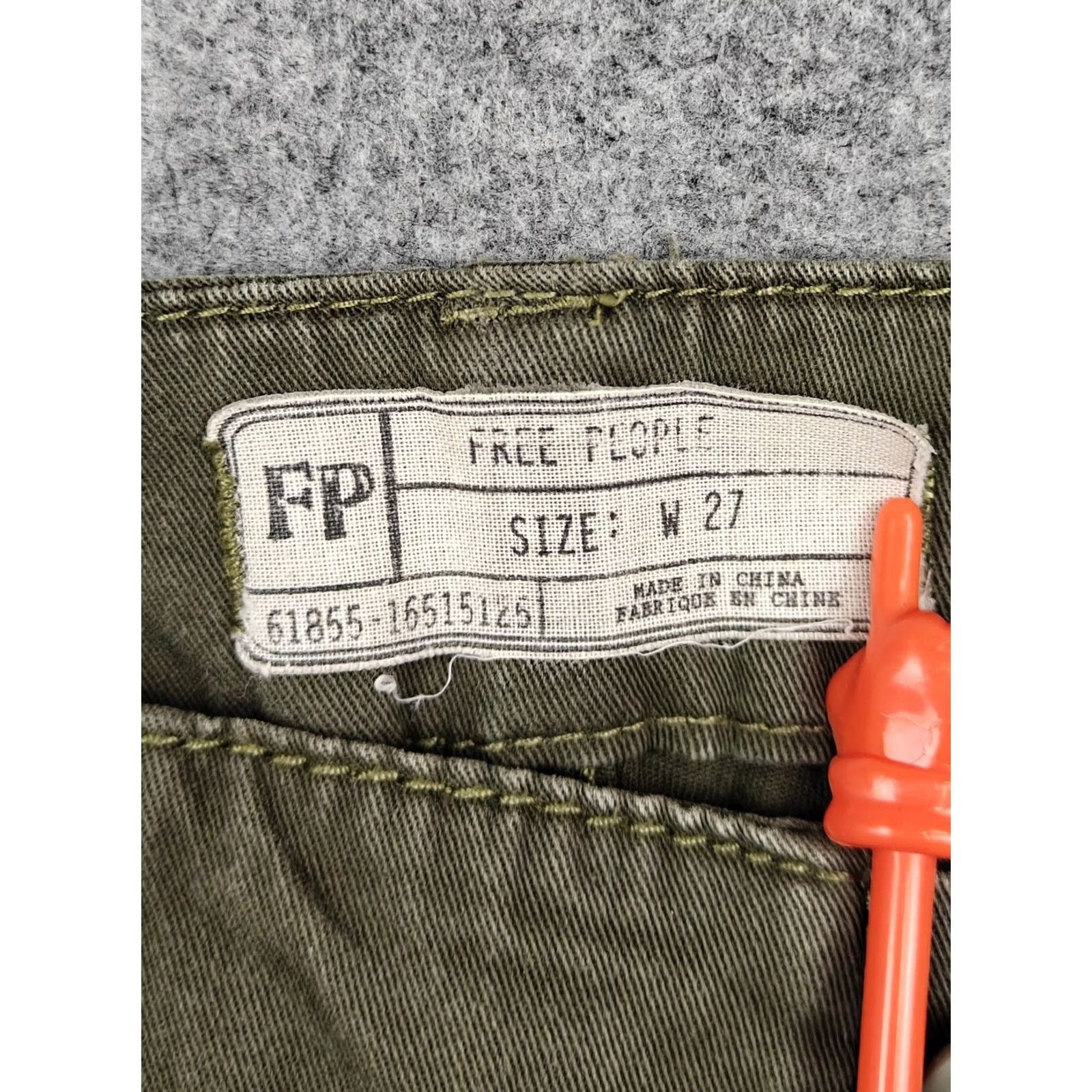 Free People Free People Pants Womens 27 Green Cargo Skinny Twill Stretch Ankle Zip Pockets Size 27" / US 4 / IT 40 - 3 Thumbnail
