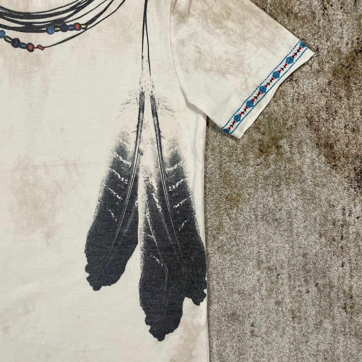 G.O.A. Style Japanese Archive Feather Necklace Shirt - Tops