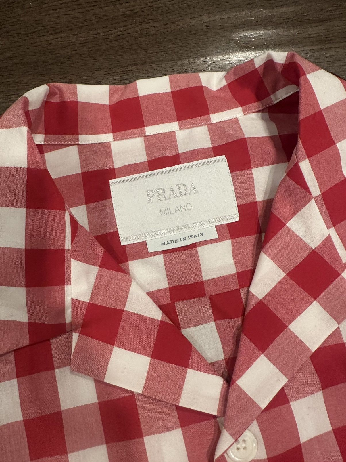 Prada Prada Red Gingham Shirt SS23 Size US L / EU 52-54 / 3 - 3 Thumbnail