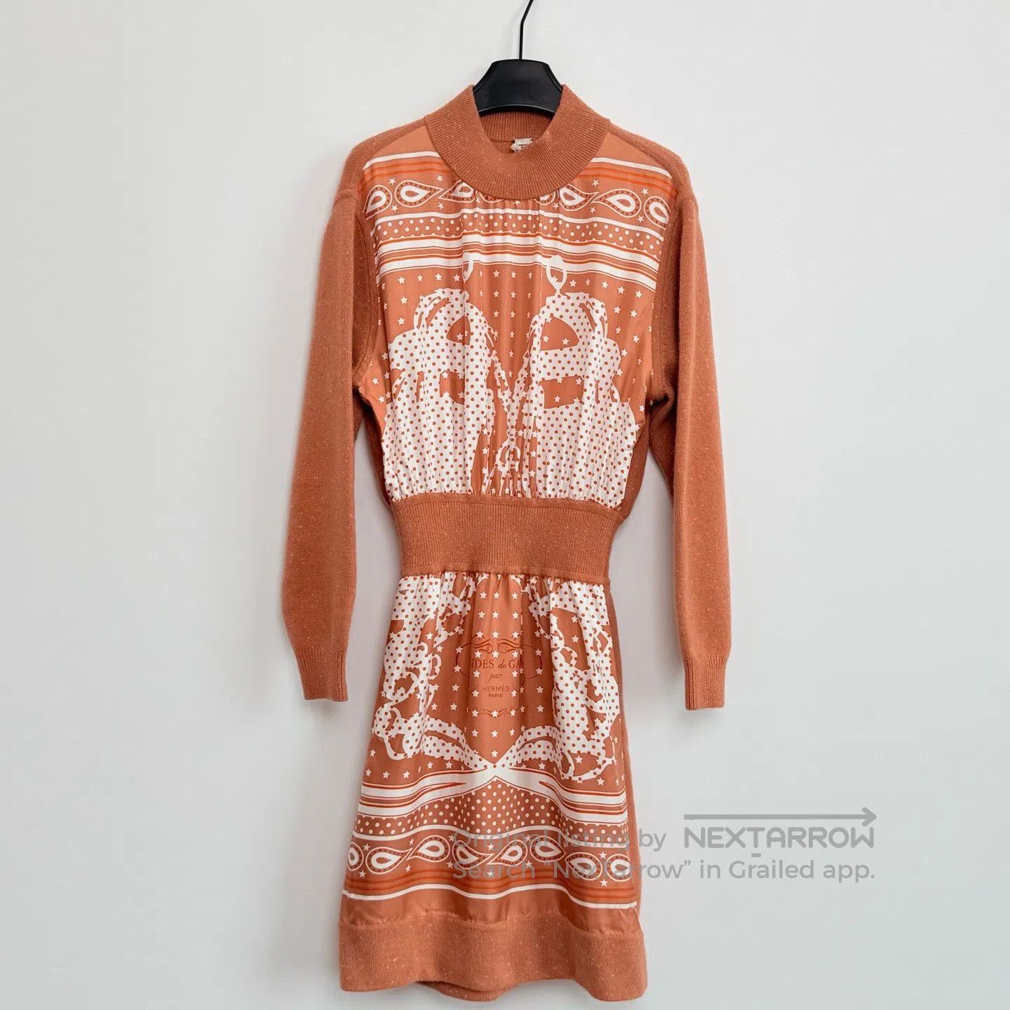 Hermes Hermes Caramel High Neck Long Sleeve Knit Dress| Size XXS / US 00 / IT 34 - 1 Thumbnail