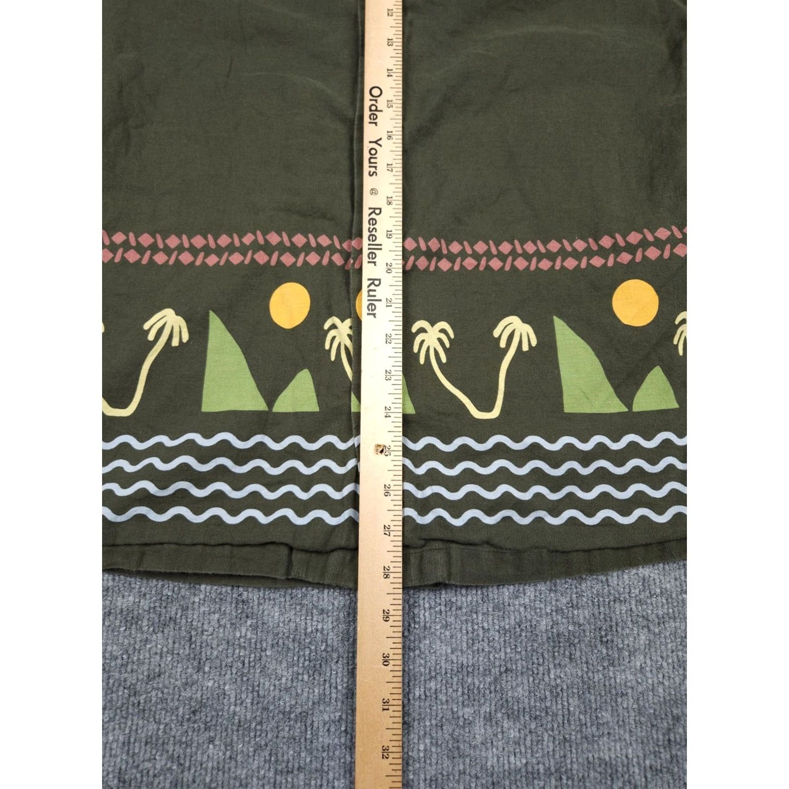 Roark Roark Button-Up Shirt Men's L Classic Green Cotton Linen Blend Graphic Shirt Size US L / EU 52-54 / 3 - 7 Thumbnail