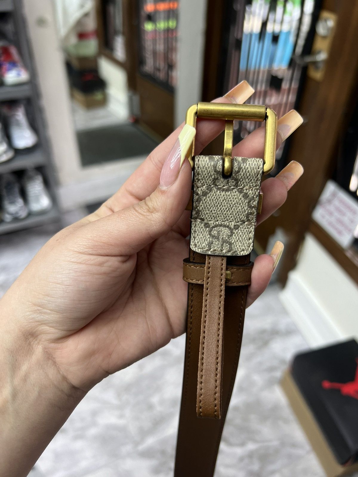 Gucci Gucci GG Supreme Monogram Square Belt Size 38 - 4 Thumbnail
