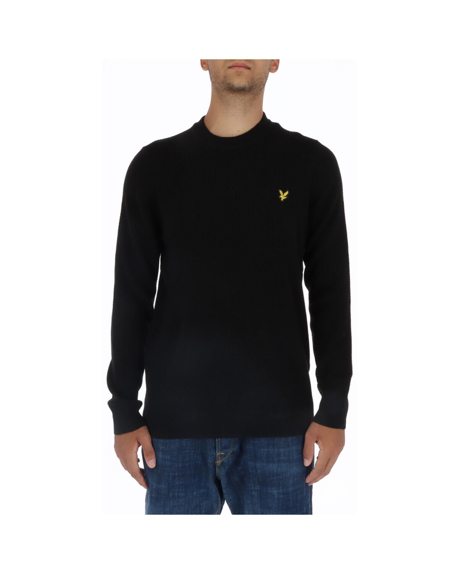 image of Lyle Scott Printed Knitwear With Long Sleeves in Black, Men's (Size XL)