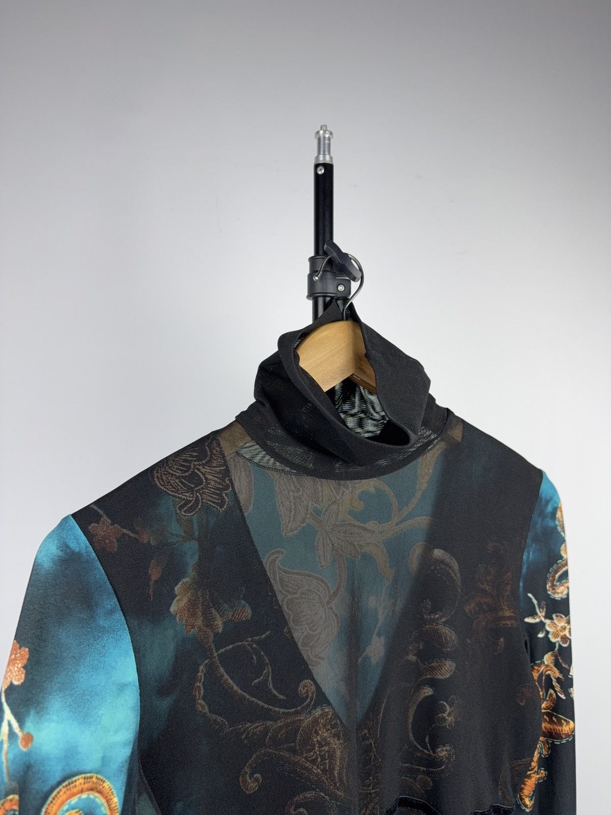 Japanese Brand Vintage Sheer Mesh Baroque Top Y2K Gaultier Style High Neck Size M / US 6-8 / IT 42-44 - 4 Thumbnail