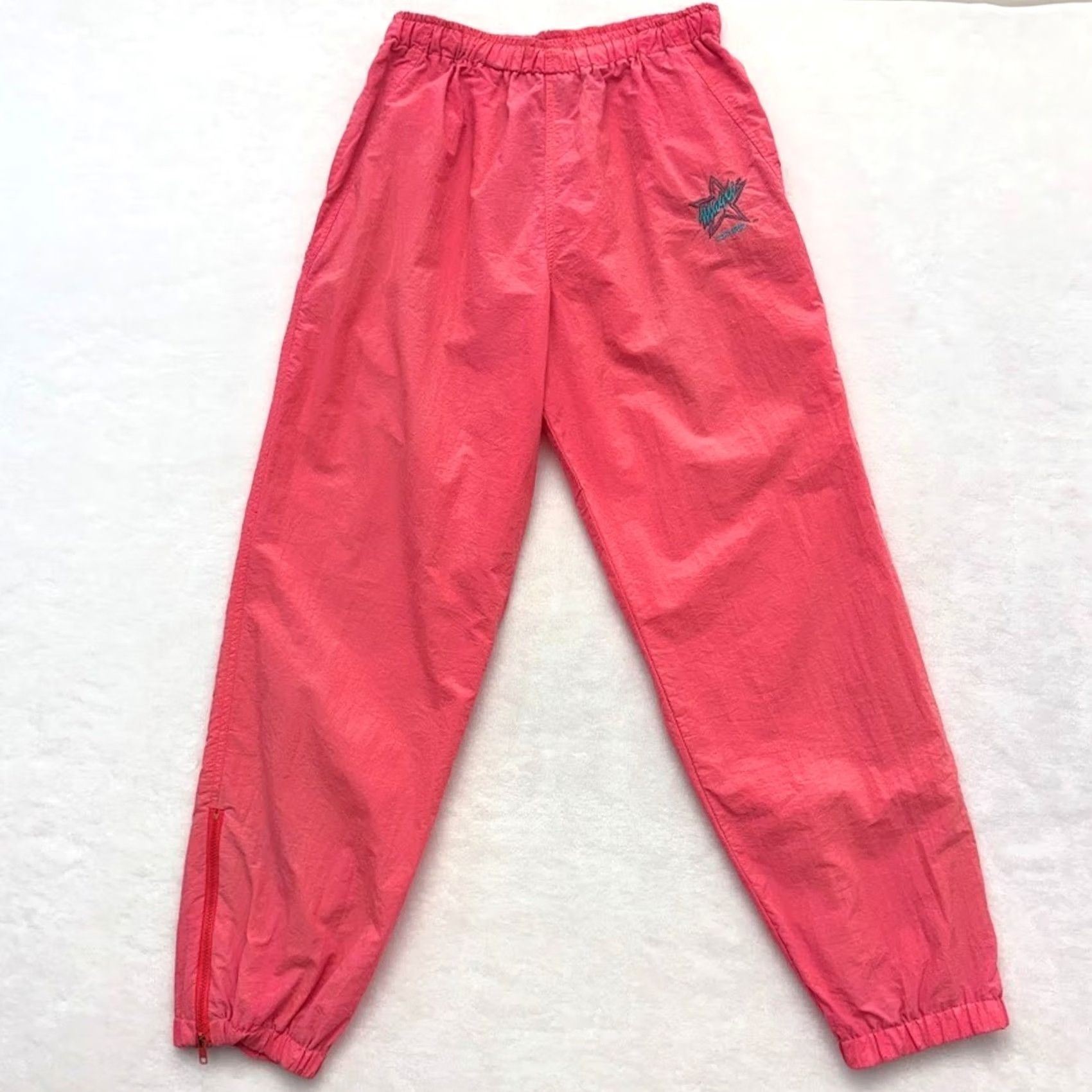 Converse VINTAGE Converse 90s Windbreaker Track Pants Men XL Pink Nylon Track Pants Mens 90s Converse Windbreaker Track Pants Size US 36 / EU 52 - 2 Thumbnail