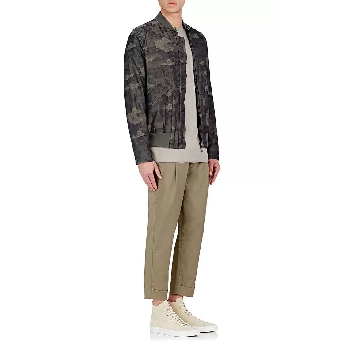 Helmut Lang Helmut Lang Olive Slate Camo Print Technical Bomber Jacket Size US XS / EU 42 / 0 - 5 Thumbnail