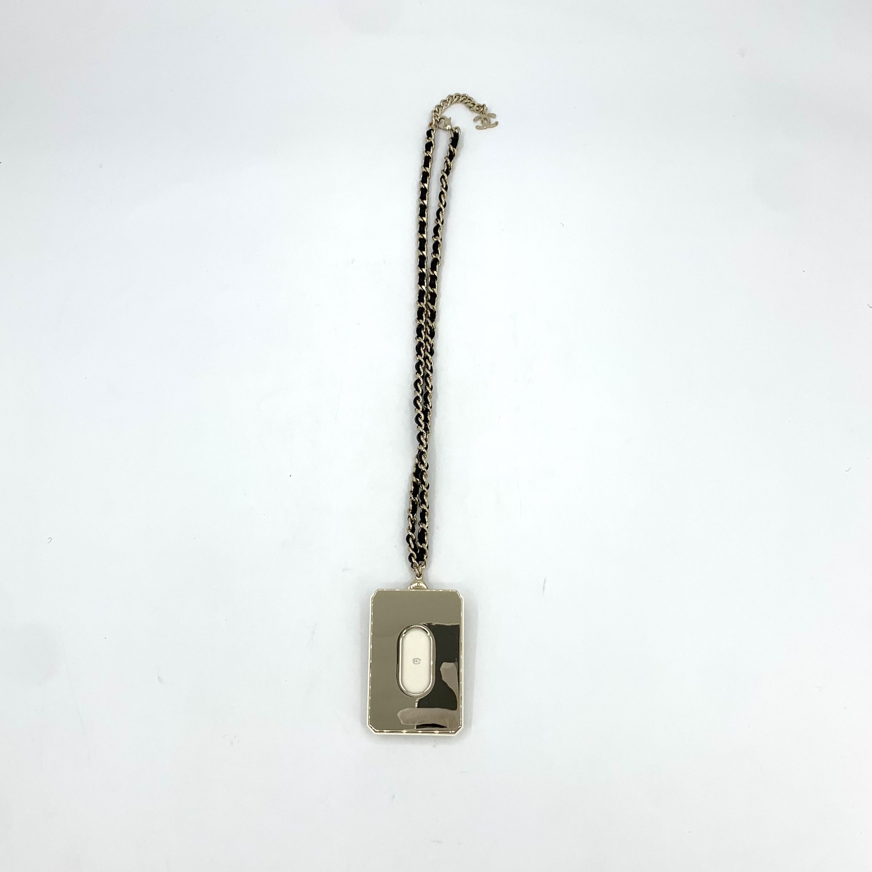 Chanel H15603 Chanel Gold Chain Necklace w/ Crystal CC Pendant Size ONE SIZE - 2 Thumbnail