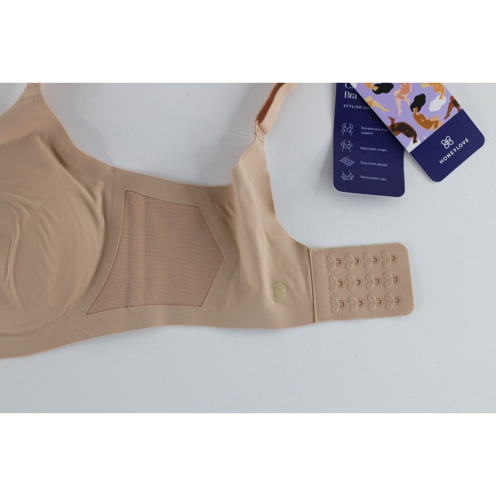 Vintage New Honeylove Crossover Wire Free Shapewear Bra Beige Size ONE SIZE - 3 Thumbnail