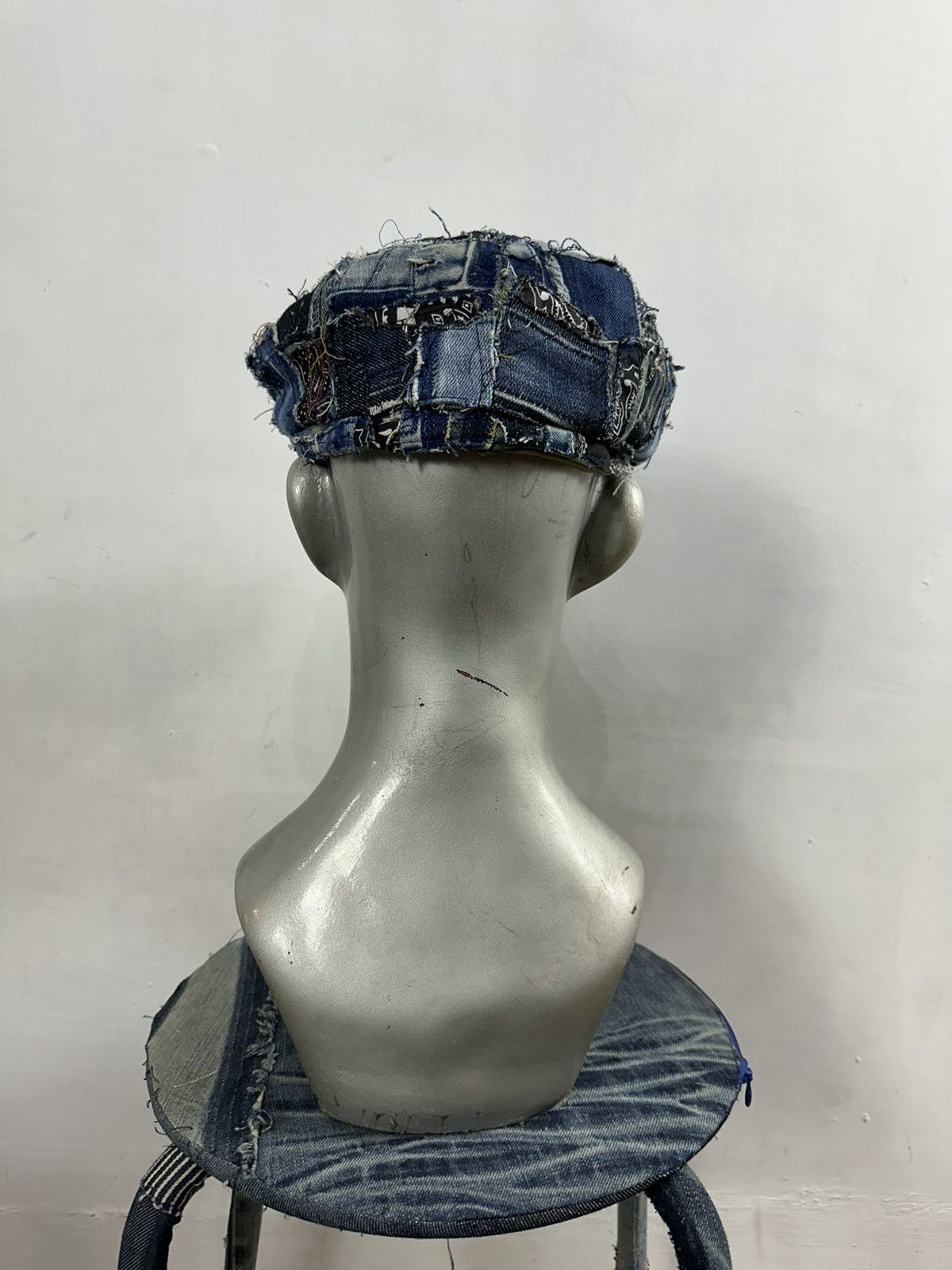 Art Comes First Custom Made Distressed Denim Paisley patchwork Newsboy hats Size ONE SIZE - 4 Thumbnail