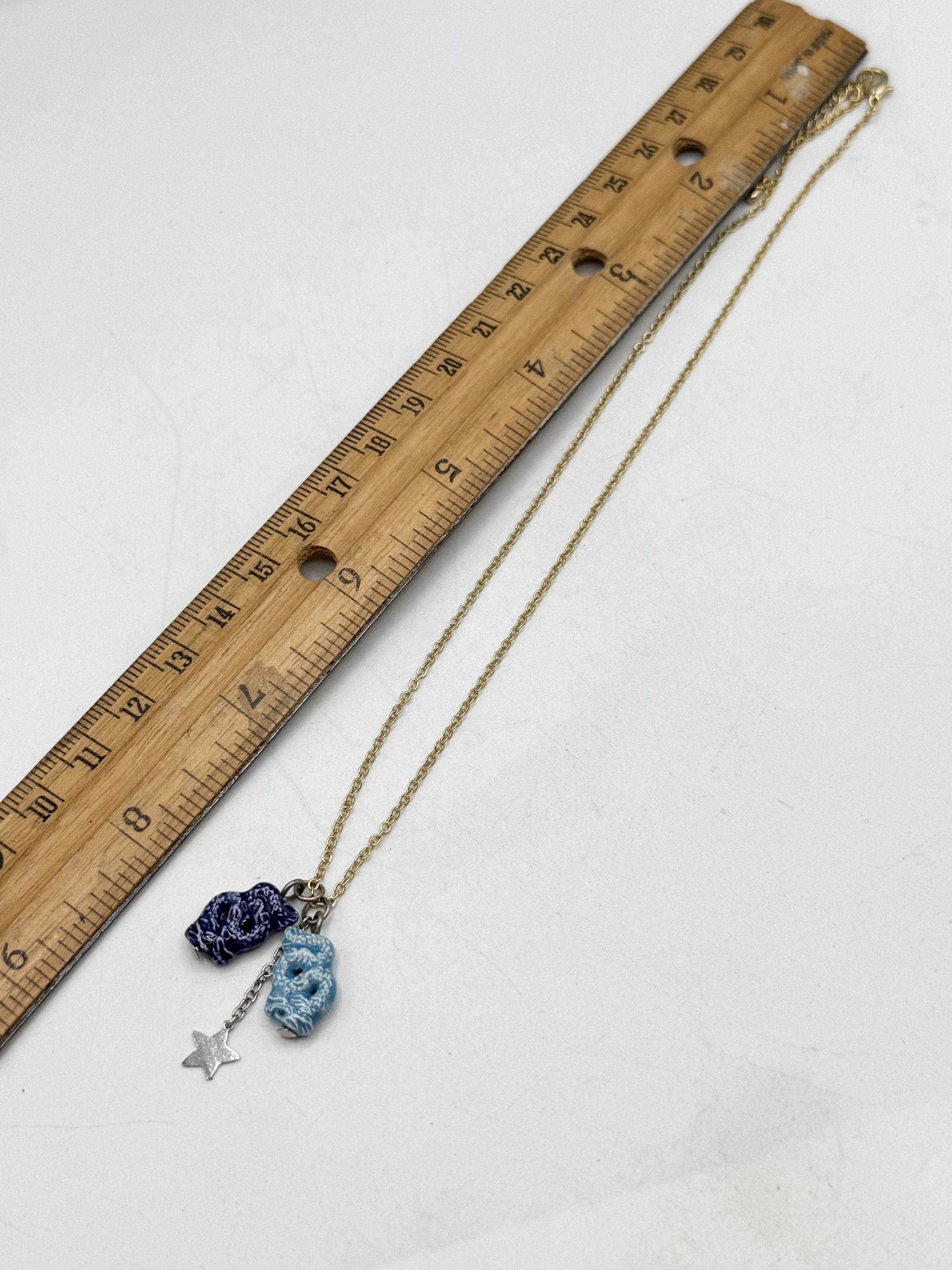 Vintage Vintage porcelain dragon star chain necklace Size ONE SIZE - 5 Thumbnail
