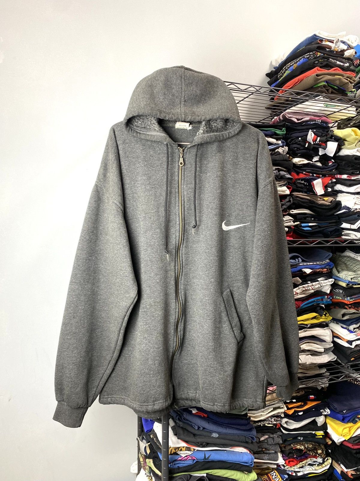 Nike 1990’s Nike Vintage Hoodie Embroidered N Logo Size US XL / EU 56 / 4 - 2 Thumbnail