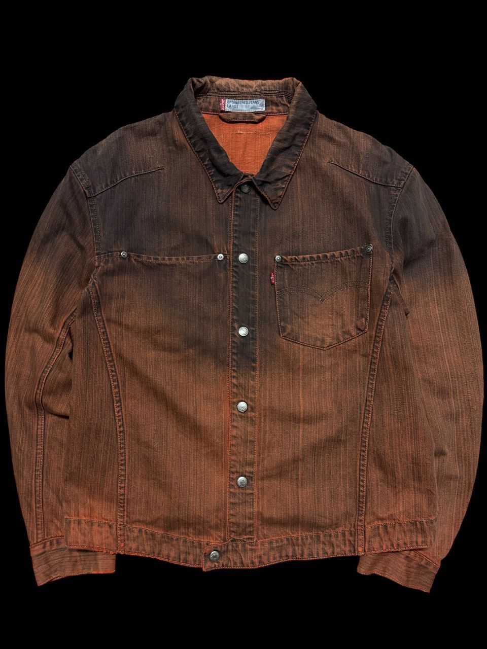 💥Sick💥Vintage Levi’s Engineered Rust Brown Wash Denim Jacket