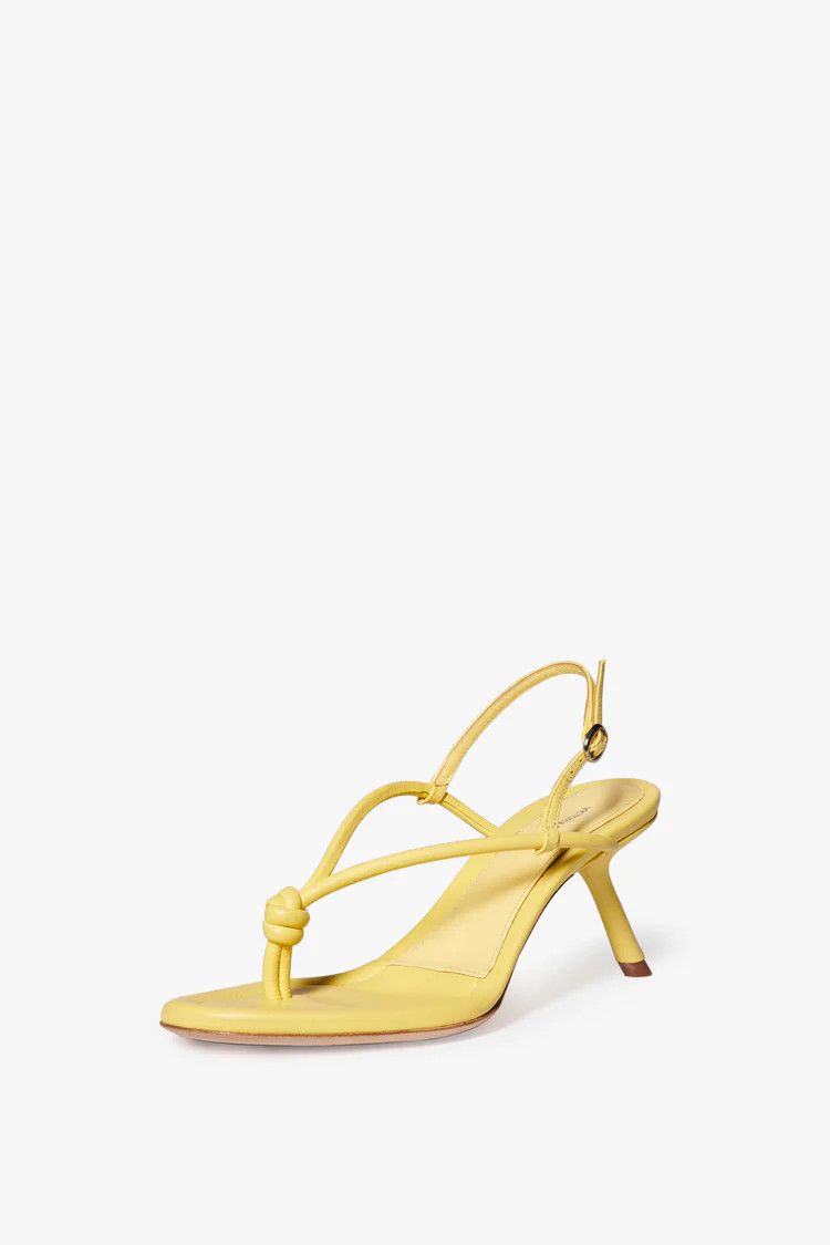 Victoria Beckham o1mle0525 Estelle Kick Out Heels in Light Pastel Yellow Size US 6 / IT 36 - 3 Thumbnail