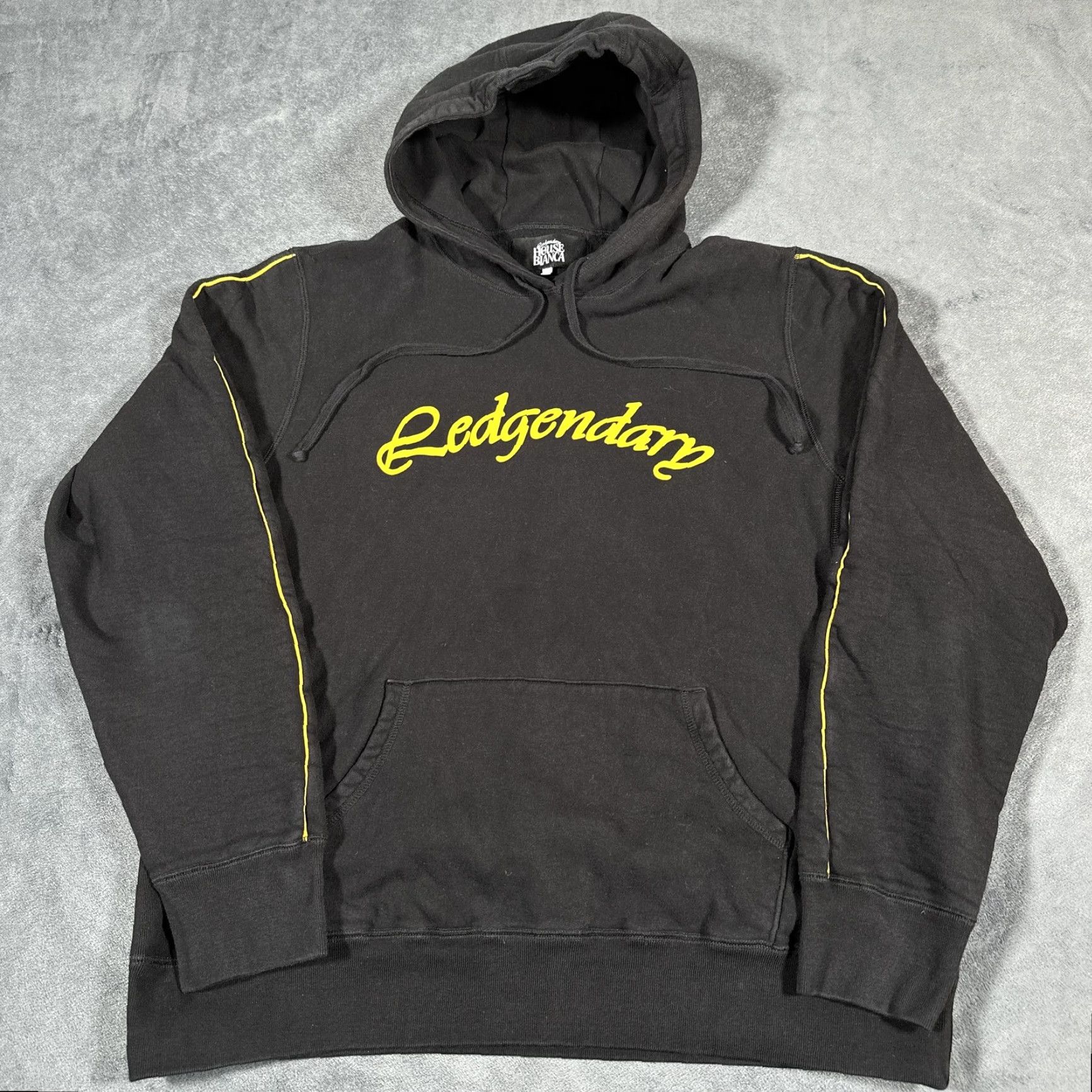 BIANCA CHANDON VINTAGE Ledgendary House Bianca Hoodie Mens XL Black Yellow Graphic Pullover 100% Cotton - 90s-inspired? Size US XL / EU 56 / 4 - 2 Thumbnail