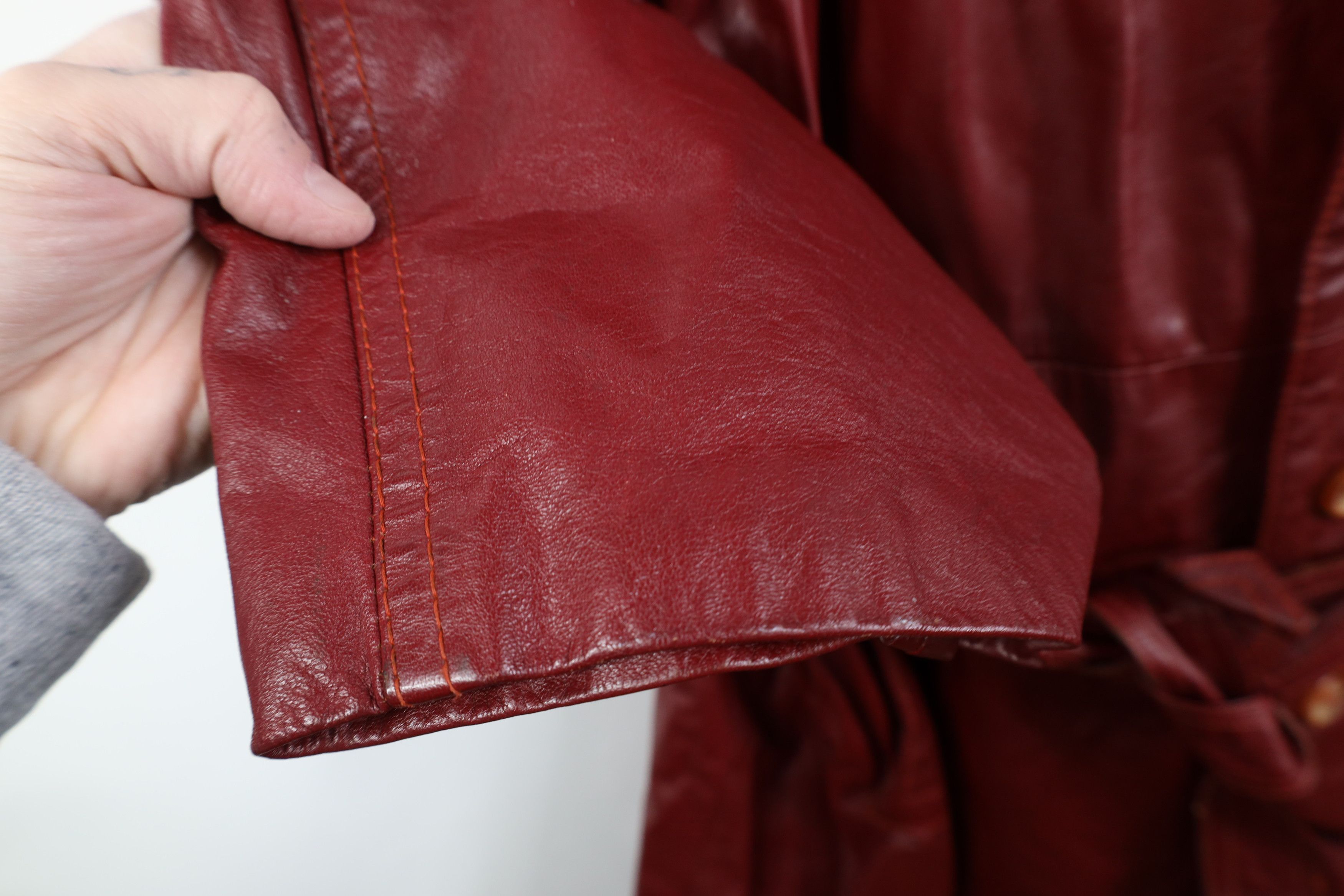 Vintage Vintage 70s Streetwear Lined Leather Trench Coat Jacket Size US XXL / EU 58 / 5 - 6 Thumbnail