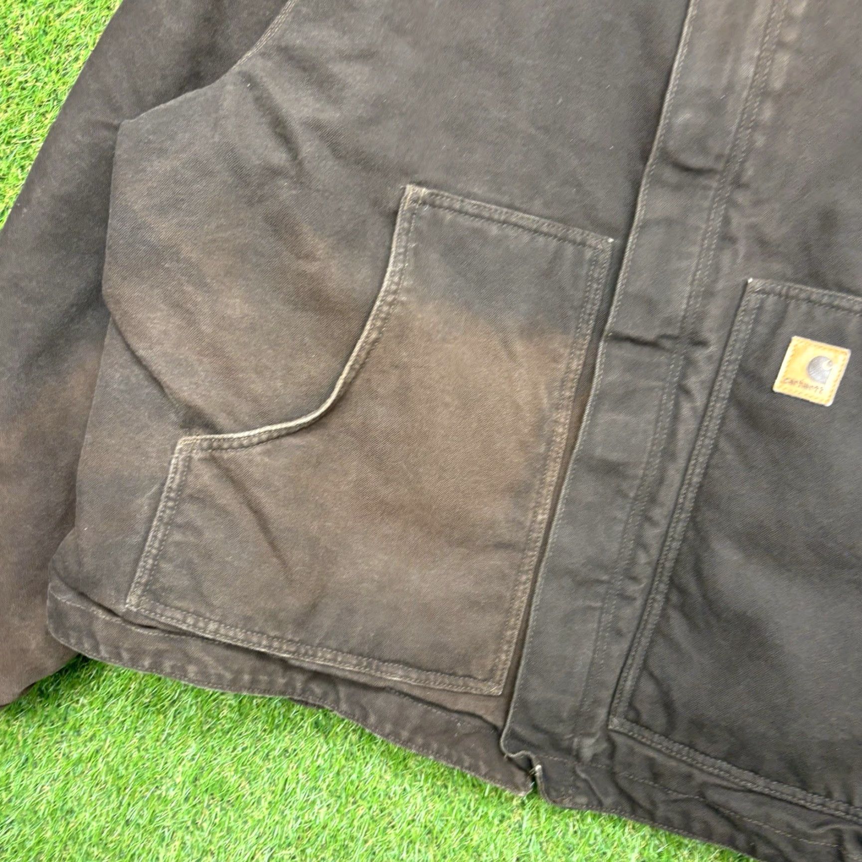 Carhartt VINTAGE Carhartt Jacket Mens 2XL Canvas Cotton Bomber Jacket Brown Lined Pockets 90s Style Size US XXL / EU 58 / 5 - 5 Thumbnail