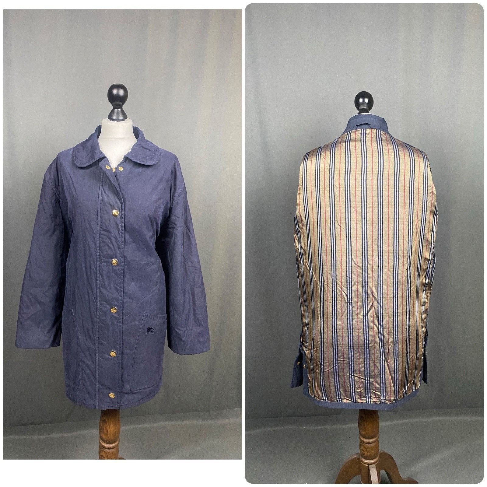 Burberry Burberry Nova Check Lining Vintage Women's Blue Quilted Jack Size XL / US 12-14 / IT 48-50 - 1 Thumbnail
