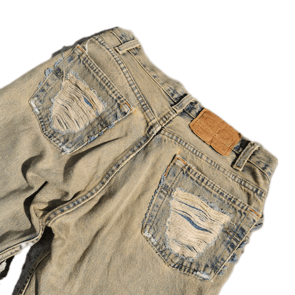Levi's Vintage Clothing 🇺🇸 80s Vintage Destroy 501 Rusty Distressed Levis Denim Size US 30 / EU 46 - 4 Thumbnail