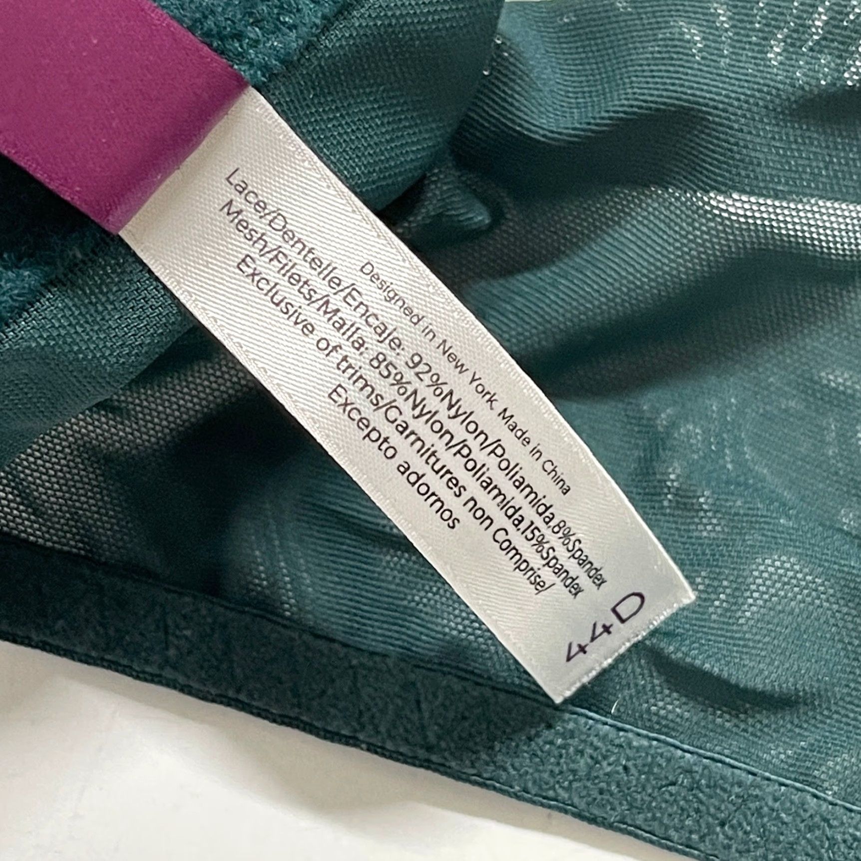 Vintage Adore Me Nymphadora Contour Balconette Bra Green Lace Overlay 44D Underwire Women's Bra Size ONE SIZE - 5 Thumbnail