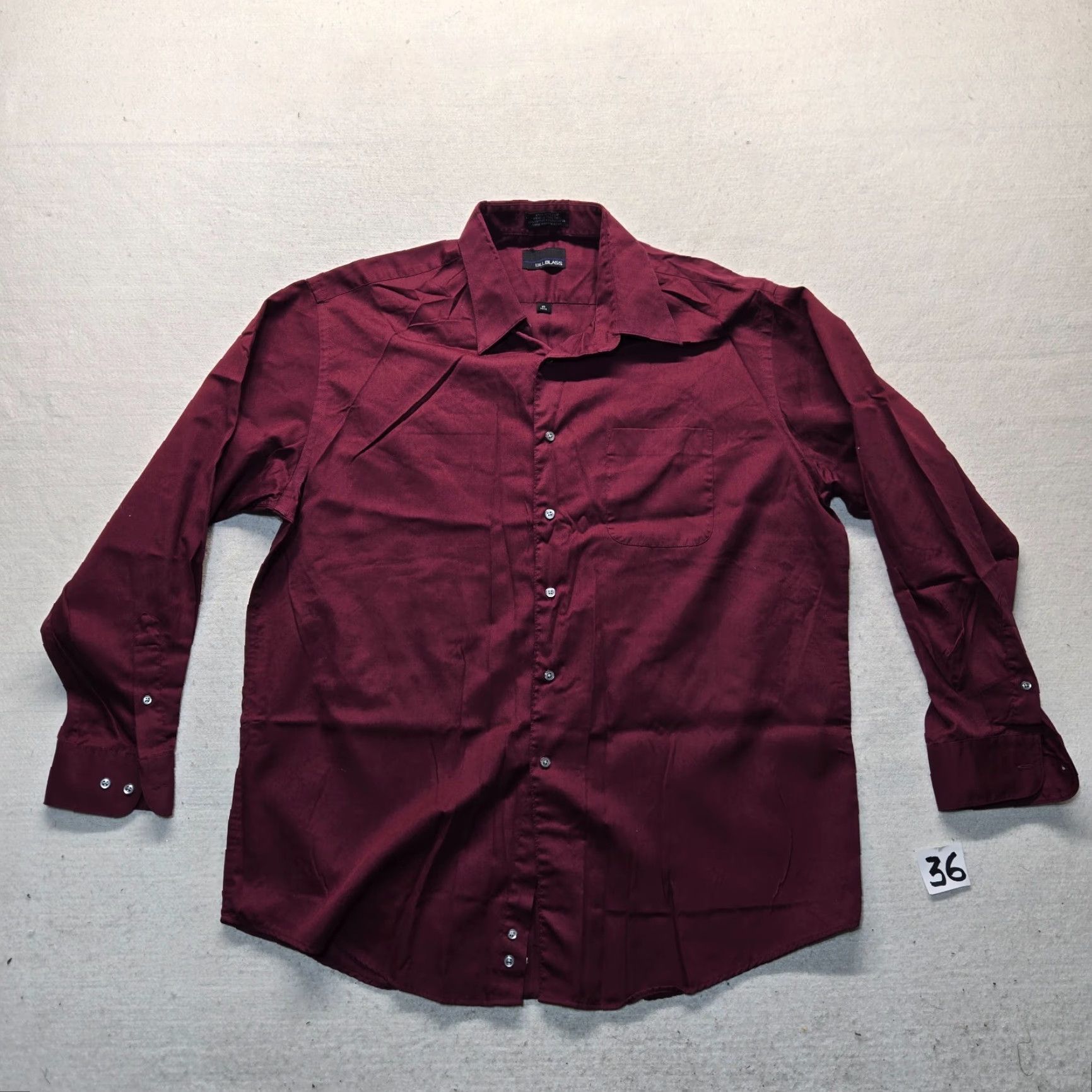 Bill Blass VINTAGE Bill Bass Signature Burgundy Red Long Sleeve Button Up Shirt Adult Mens Size 17 Size US XL / EU 56 / 4 - 2 Thumbnail