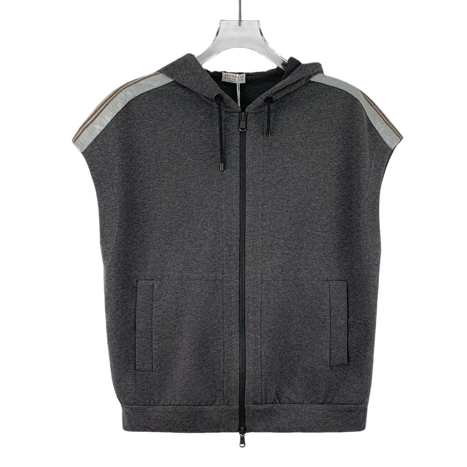 Brunello Cucinelli Brunello Cucinelli Contrast Trim Zip Hoodie Vest XS Size US XS / EU 42 / 0 - 1 Thumbnail
