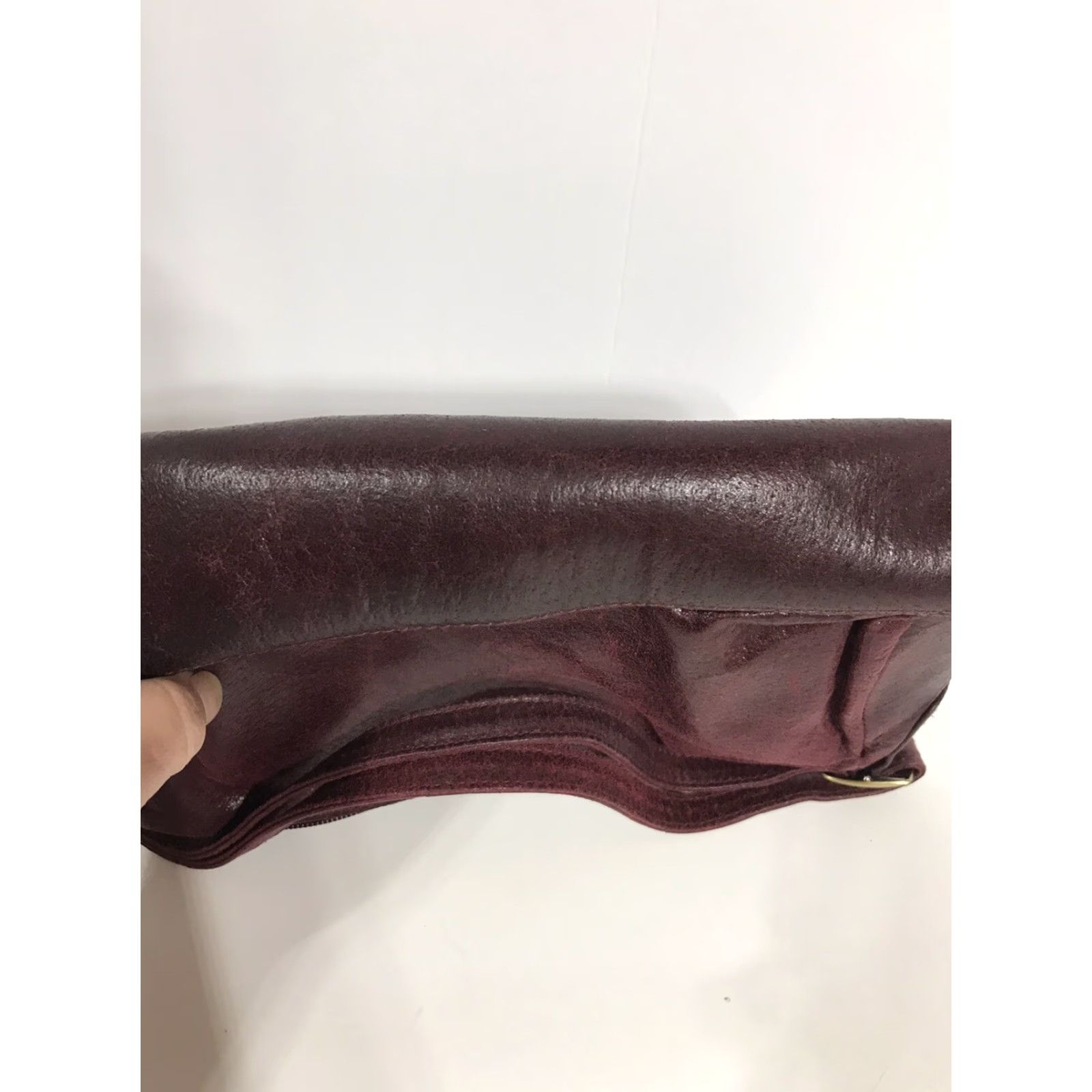 Greats Great American Leatherworks Burgundy Leather Clutch Bag Small 10.5" Lightweight Women's Size ONE SIZE - 5 Thumbnail