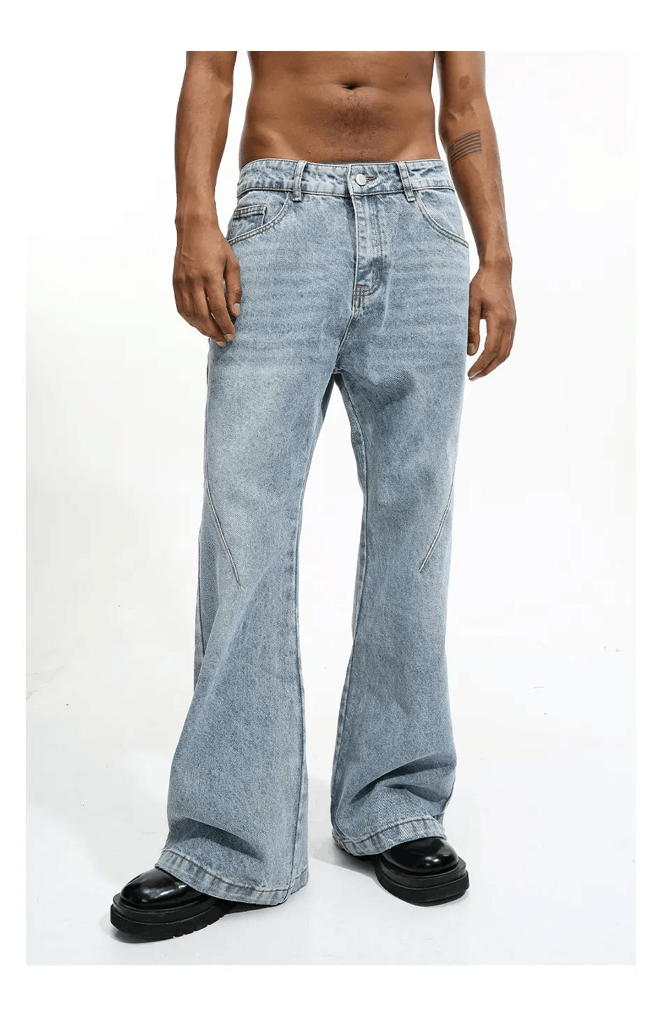Jean × Vintage washed faded yuppie dance bootcut flared jeans Size US 32 / EU 48 - 1 Thumbnail