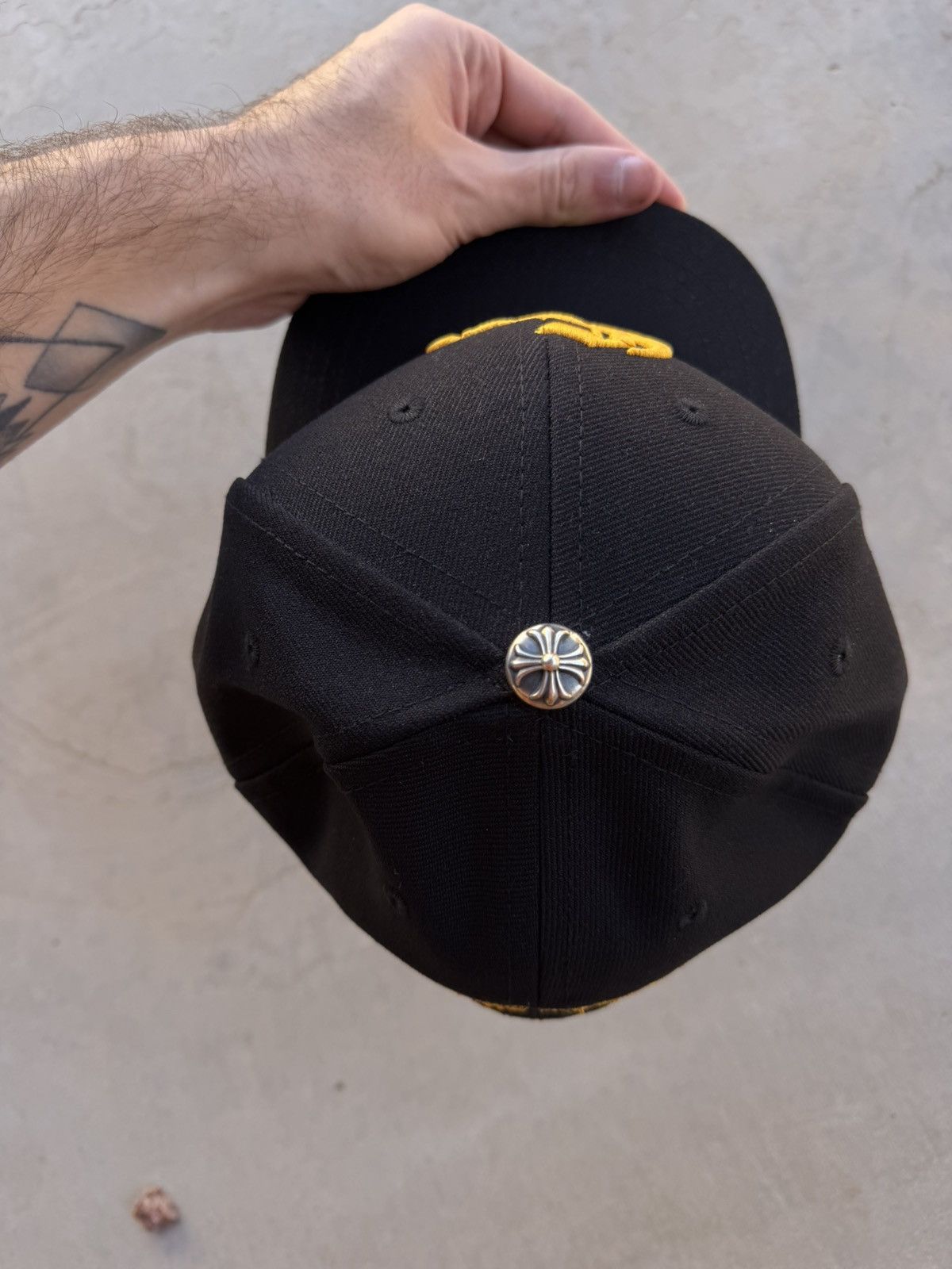 Chrome Hearts Chrome Hearts Black Snapback Hat – Gold Gothic CH Logo New Size ONE SIZE - 5 Thumbnail