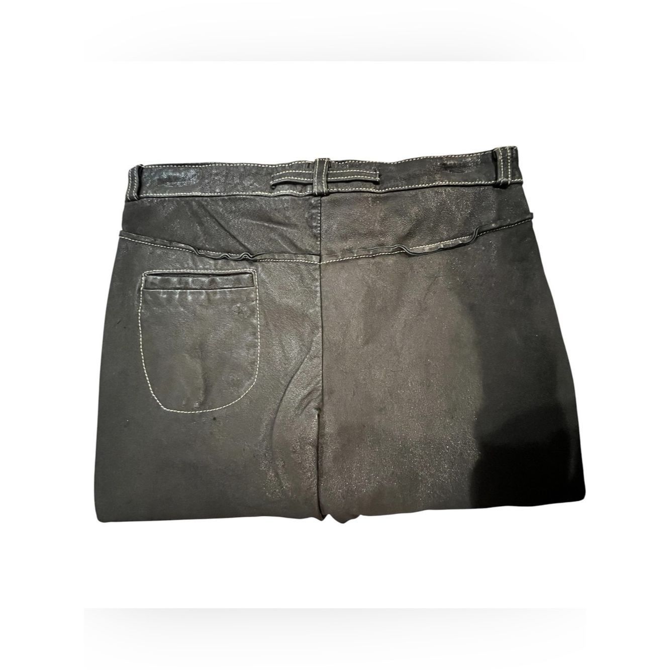 Other Poleci Black Leather Bootcut Pants XS 0–2 Low Rise Sample C Size 26" / US 2 / IT 38 - 4 Thumbnail