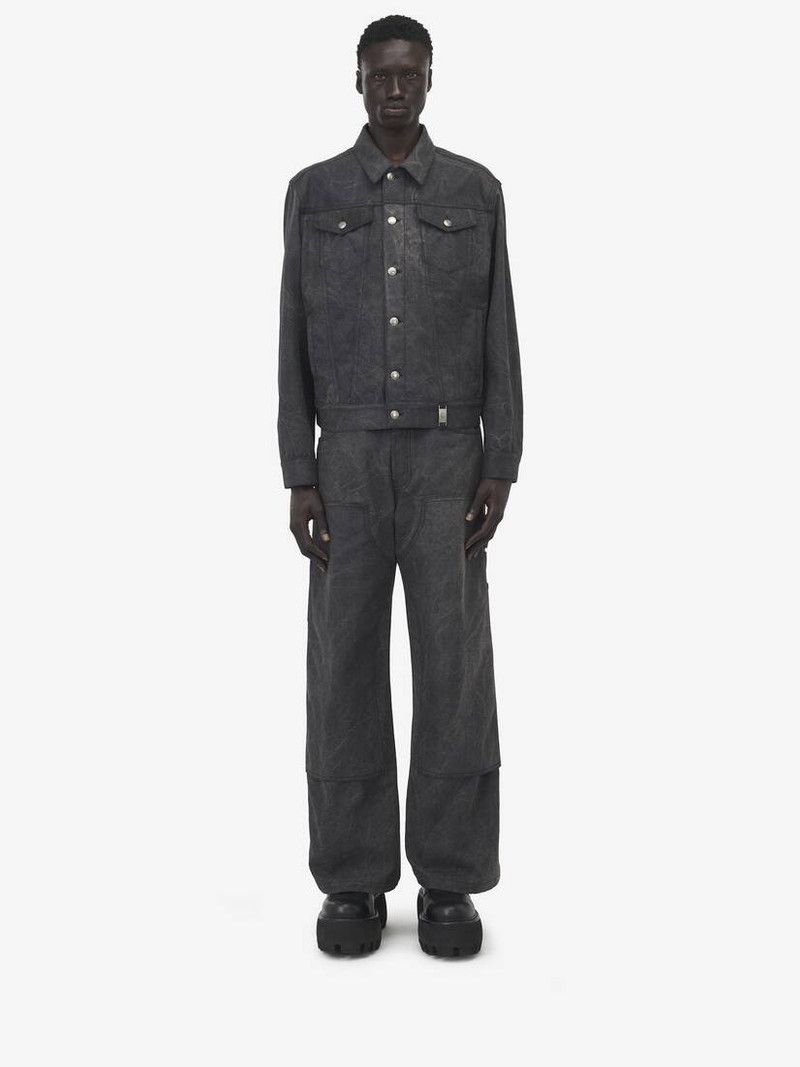 Alexander McQueen o1srvl11e0226 Trucker Jacket In Charcoal Size US L / EU 52-54 / 3 - 3 Thumbnail