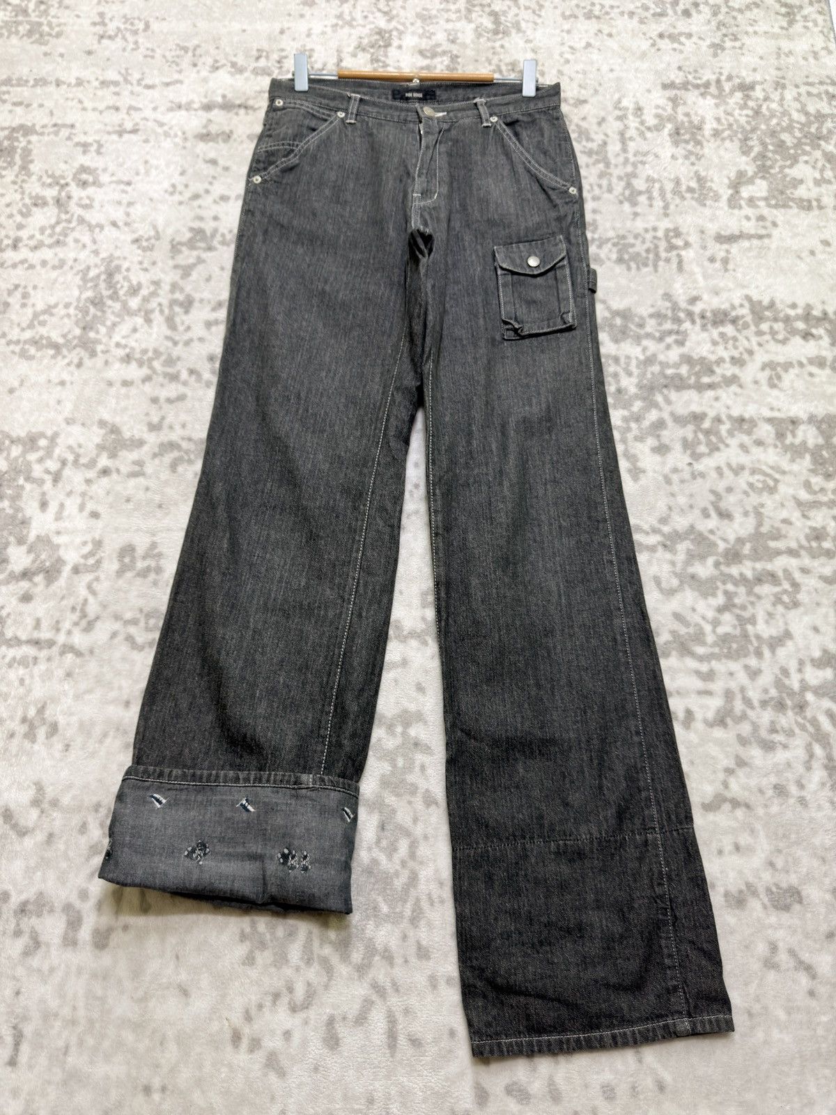 Pink House Pink House Bear Patch Black Denim Carpenter Pants Size US 29 - 1 Thumbnail