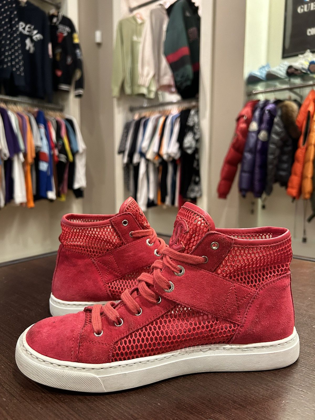 Chanel Chanel Mesh Suede High top Size US 6 / EU 39 - 3 Thumbnail