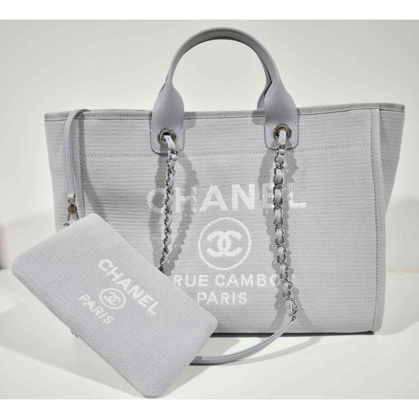 Chanel Chanel Deauville 30cm 2Way Silver Chain Handle Tote Bag Size ONE SIZE - 2 Thumbnail