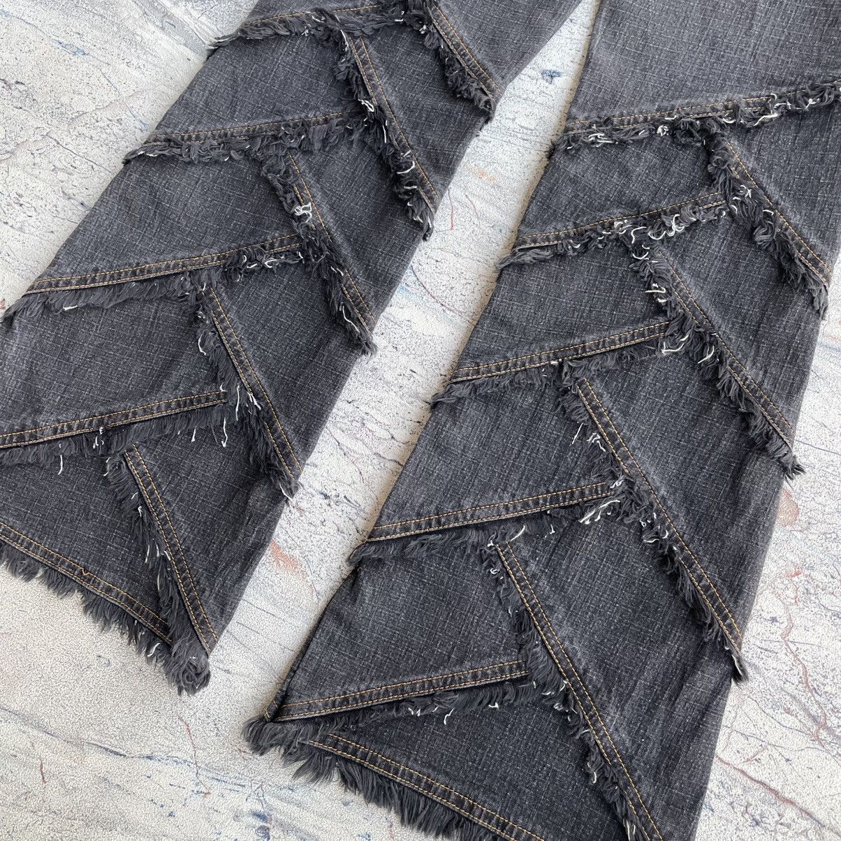 Japanese Brand Vintage Browdwin Destructive Asymmetrical Flared Denim Pants Size US 29 - 10 Thumbnail