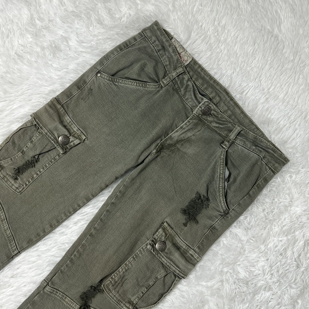 Japanese Brand Machine Nouvelle Mode Distressed Cargo Pants Size US 31 - 3 Thumbnail
