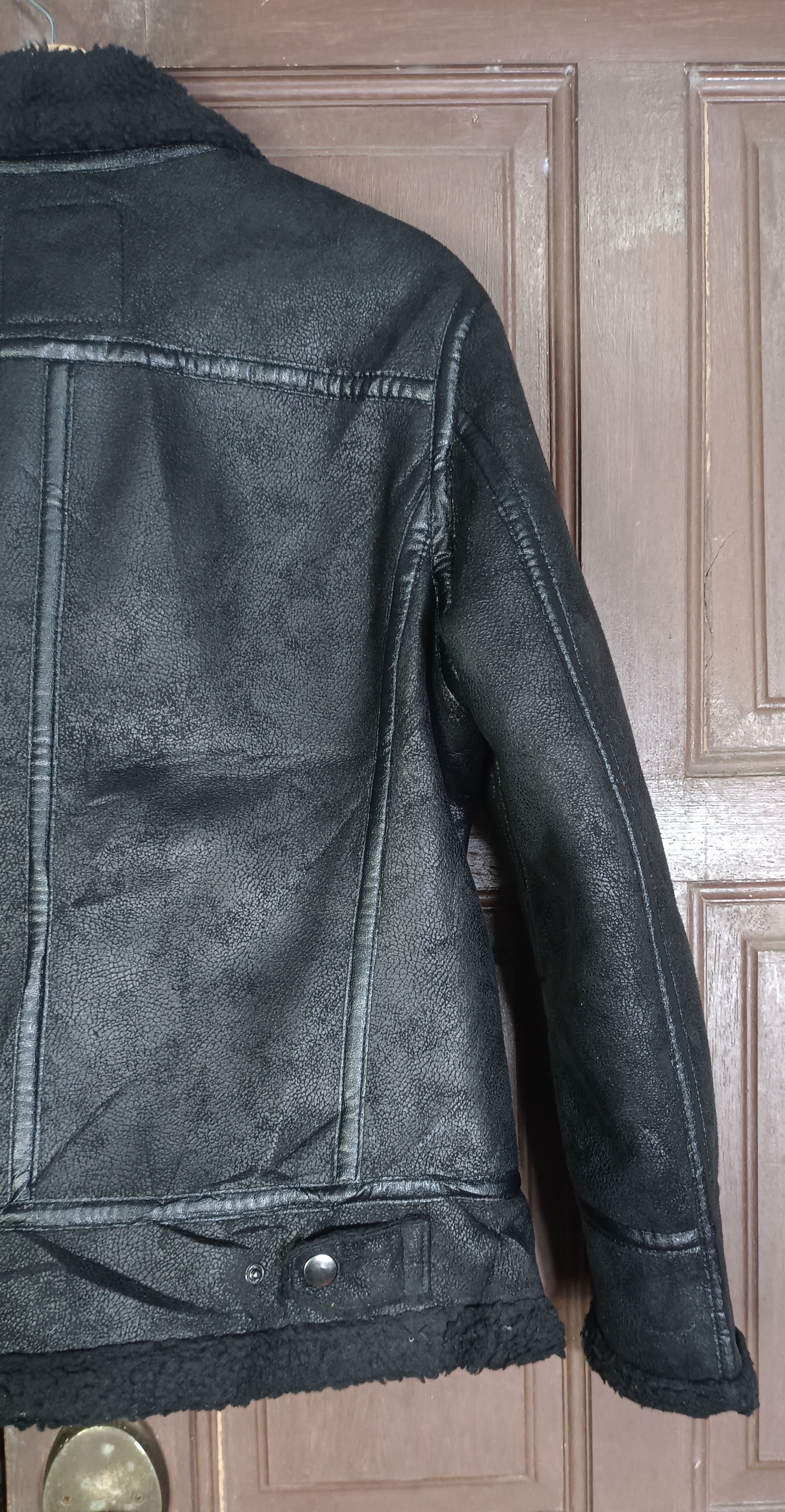 Japanese Brand Purple & Yellow Leather Faux Fur Men Jacket Size US M / EU 48-50 / 2 - 6 Thumbnail