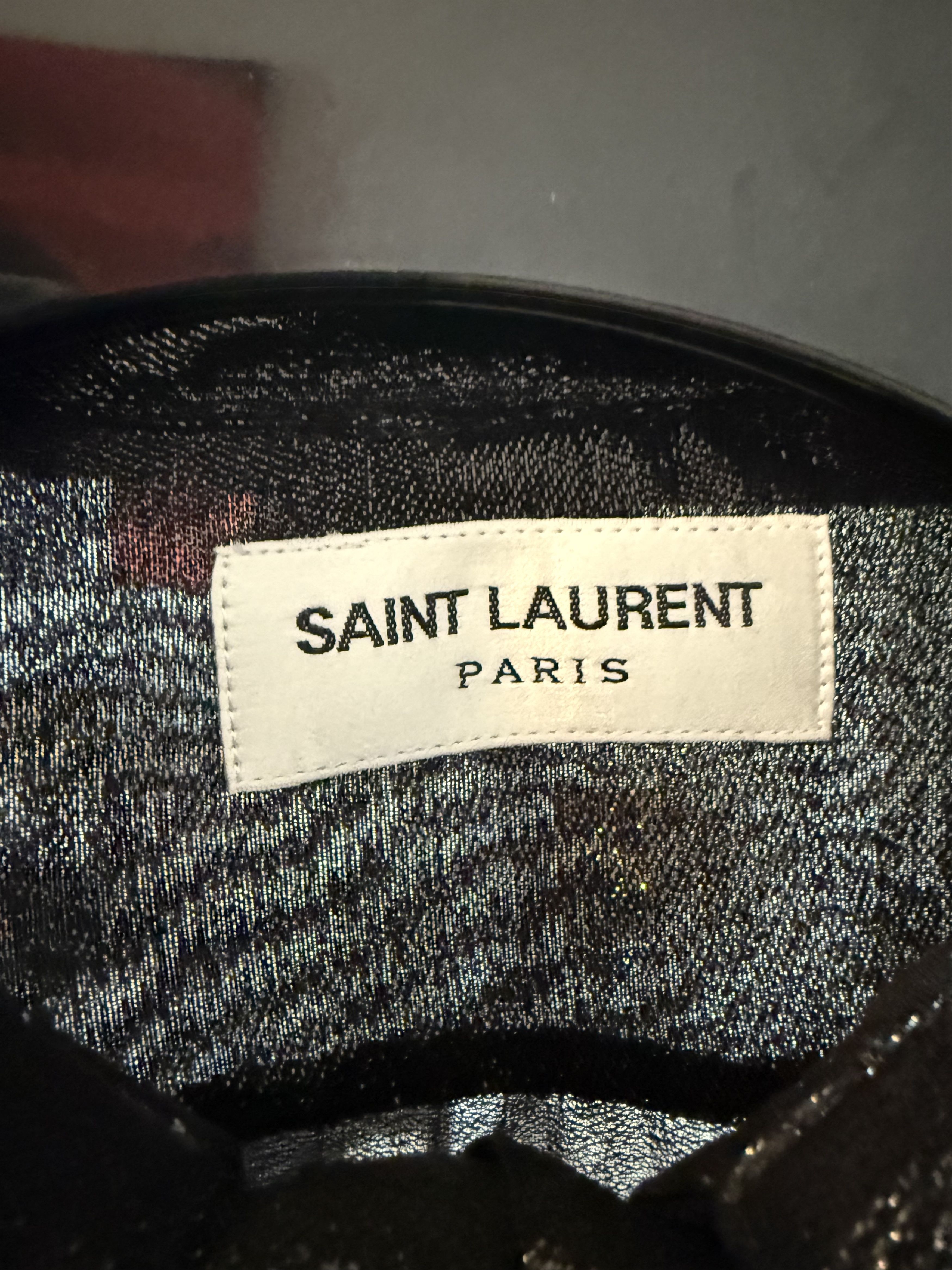 Saint Laurent Paris FW22 Saint Laurent Lavalliere-Neck Shirt in Sparkling Silk Size US M / EU 48-50 / 2 - 9 Thumbnail