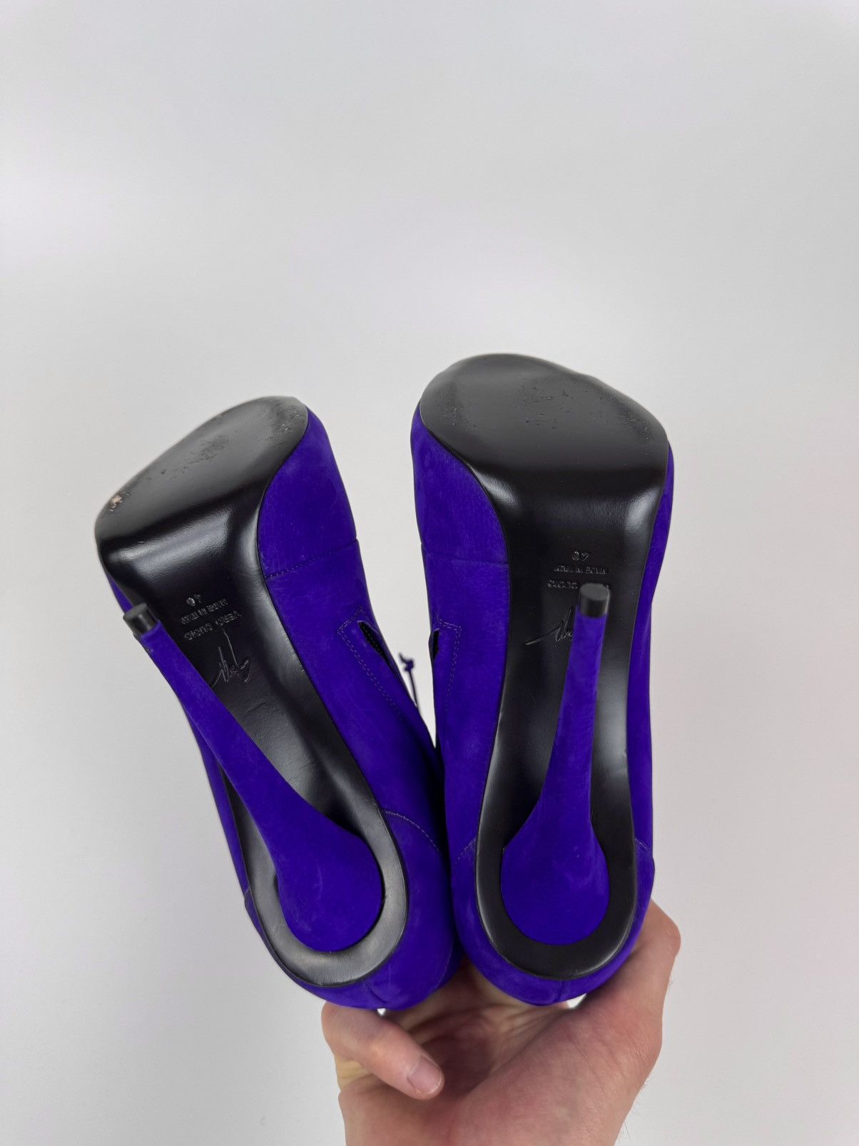 Designer × Giuseppe Zanotti Giuseppe Zanotti Open Ankle Boots Suede Stiletto High Heel Size US 10 / IT 40 - 7 Thumbnail