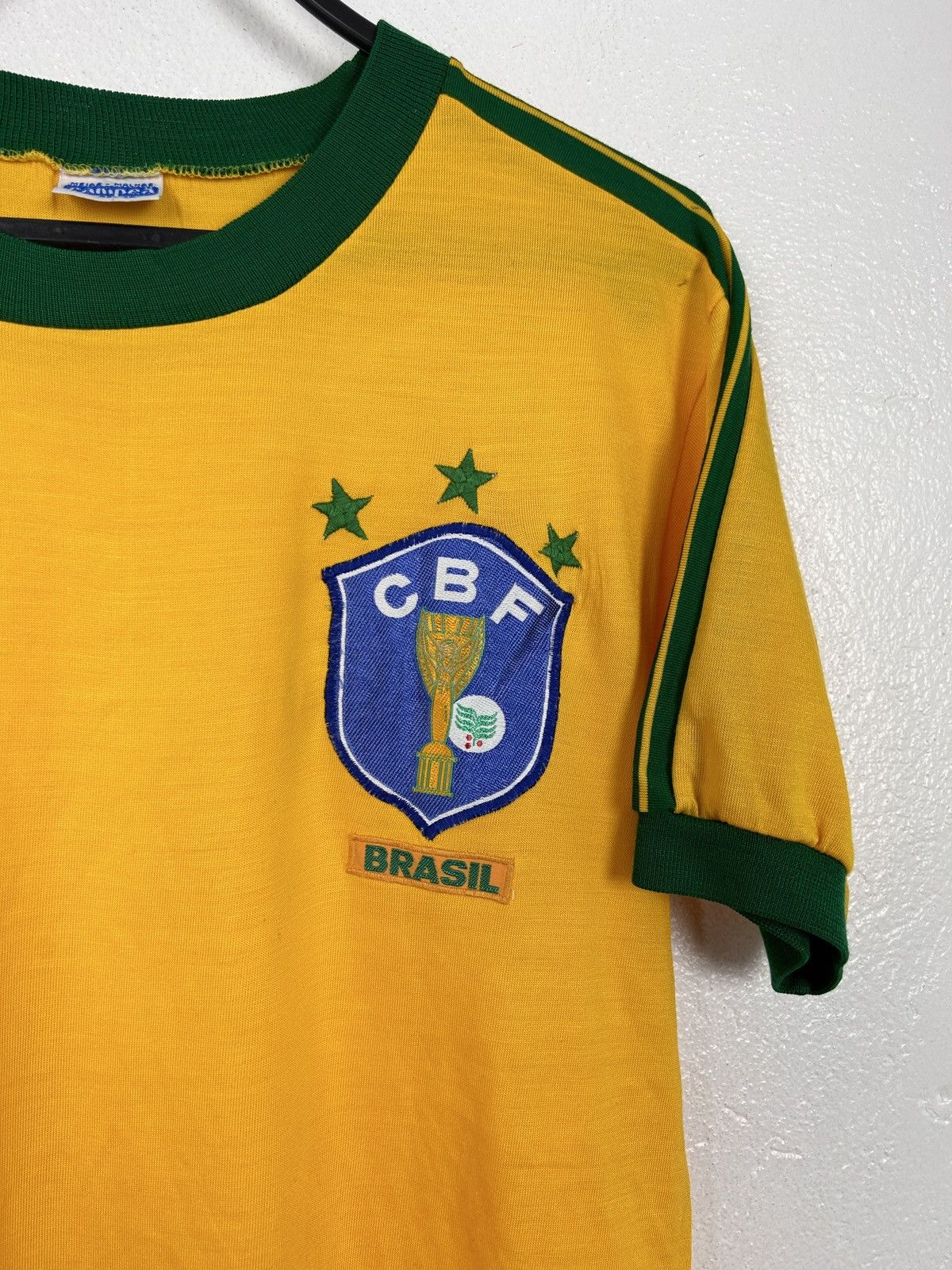 Vintage 80s Vintage Campea 1982 Brazil Home Kit Replica Jersey Size US L / EU 52-54 / 3 - 2 Thumbnail