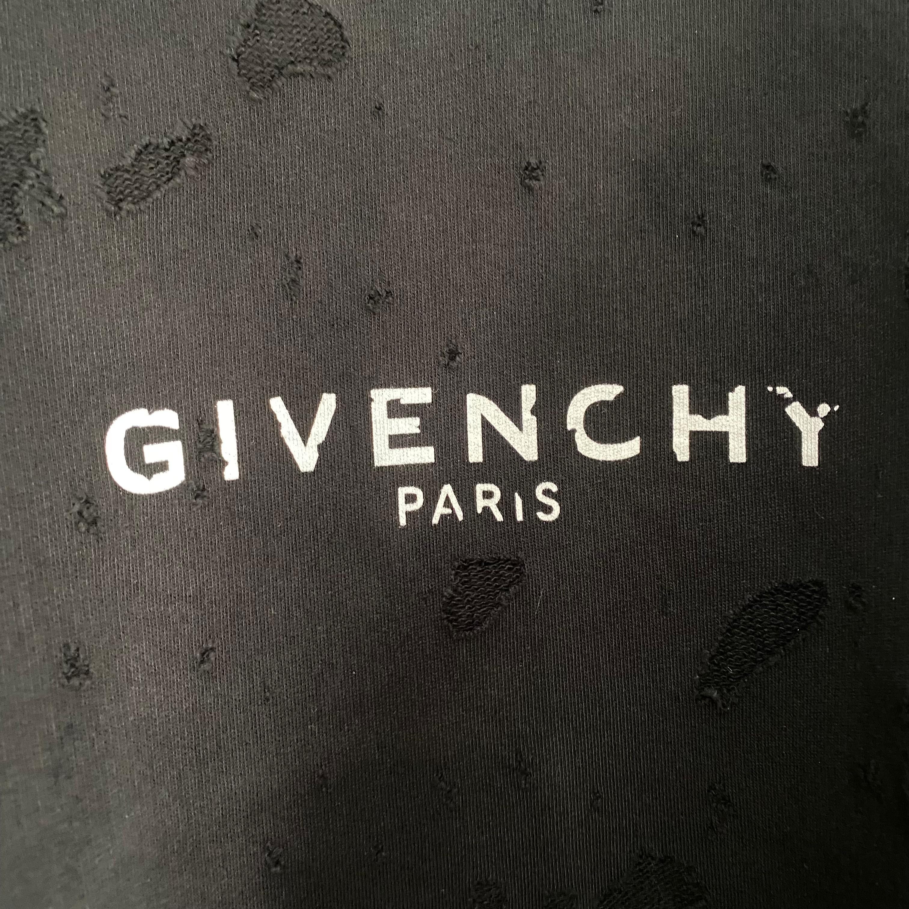 Givenchy Black Distressed Blurred Logo Hoodie Size US S / EU 44-46 / 1 - 3 Thumbnail