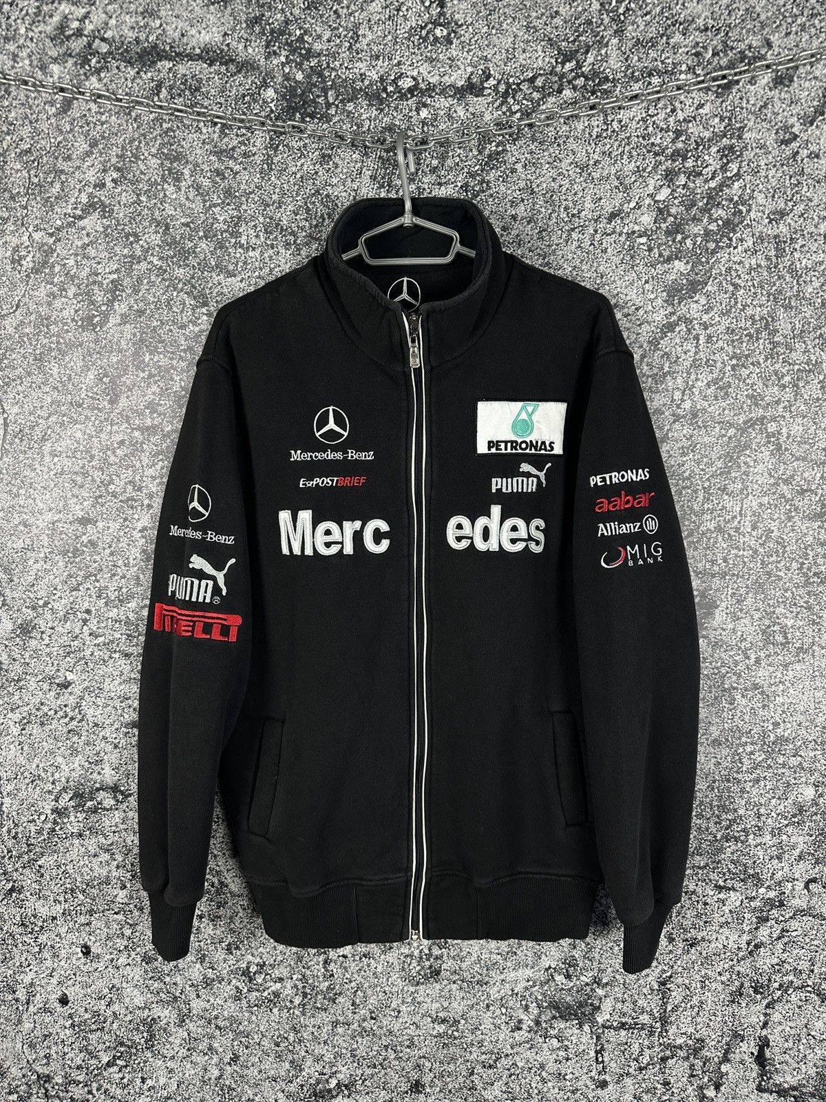 Vintage Mercedes Patchwork Logo Striped 2024 Jumpsuit Jacket