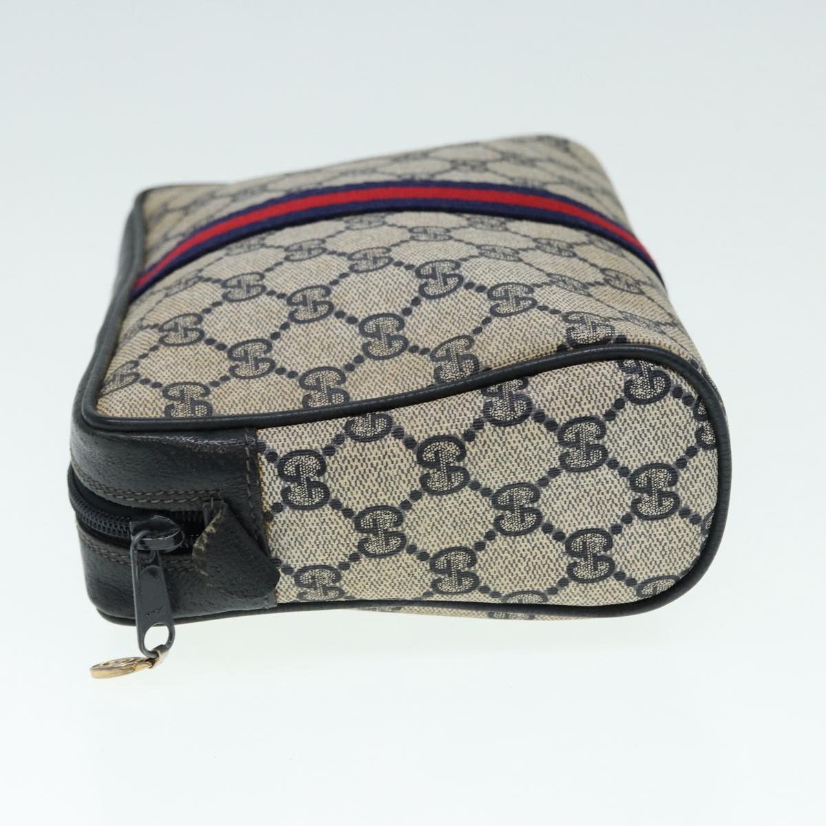 Gucci GUCCI GG Supreme Sherry Line Clutch Bag Pvc Red Navy Size ONE SIZE - 4 Thumbnail