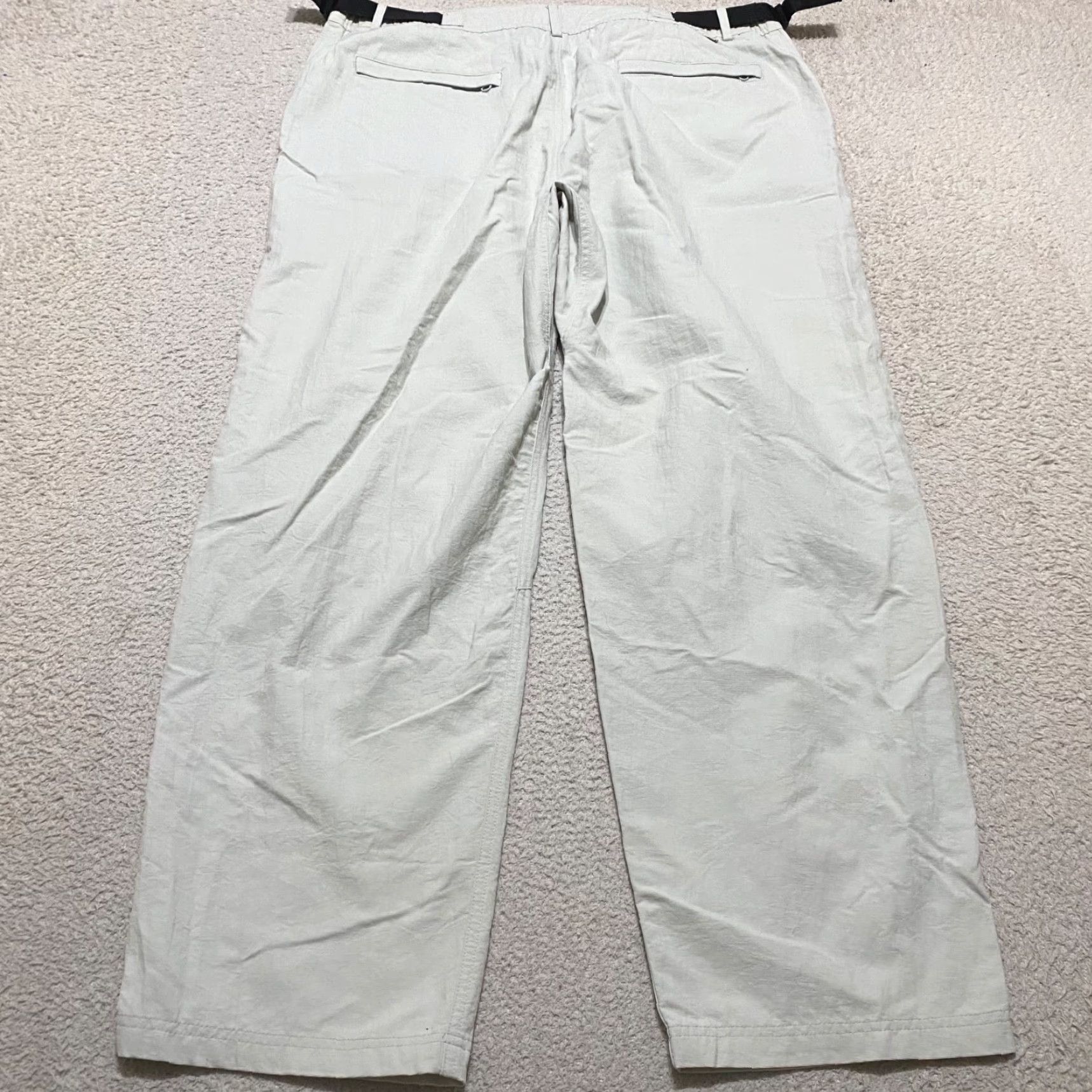 Vintage Riders Rail Riders Mens XL Pants Beige Relaxed Straight Chino Nylon Outdoor Casual Travel Pockets Logo Button Size US 36 / EU 52 - 2 Thumbnail